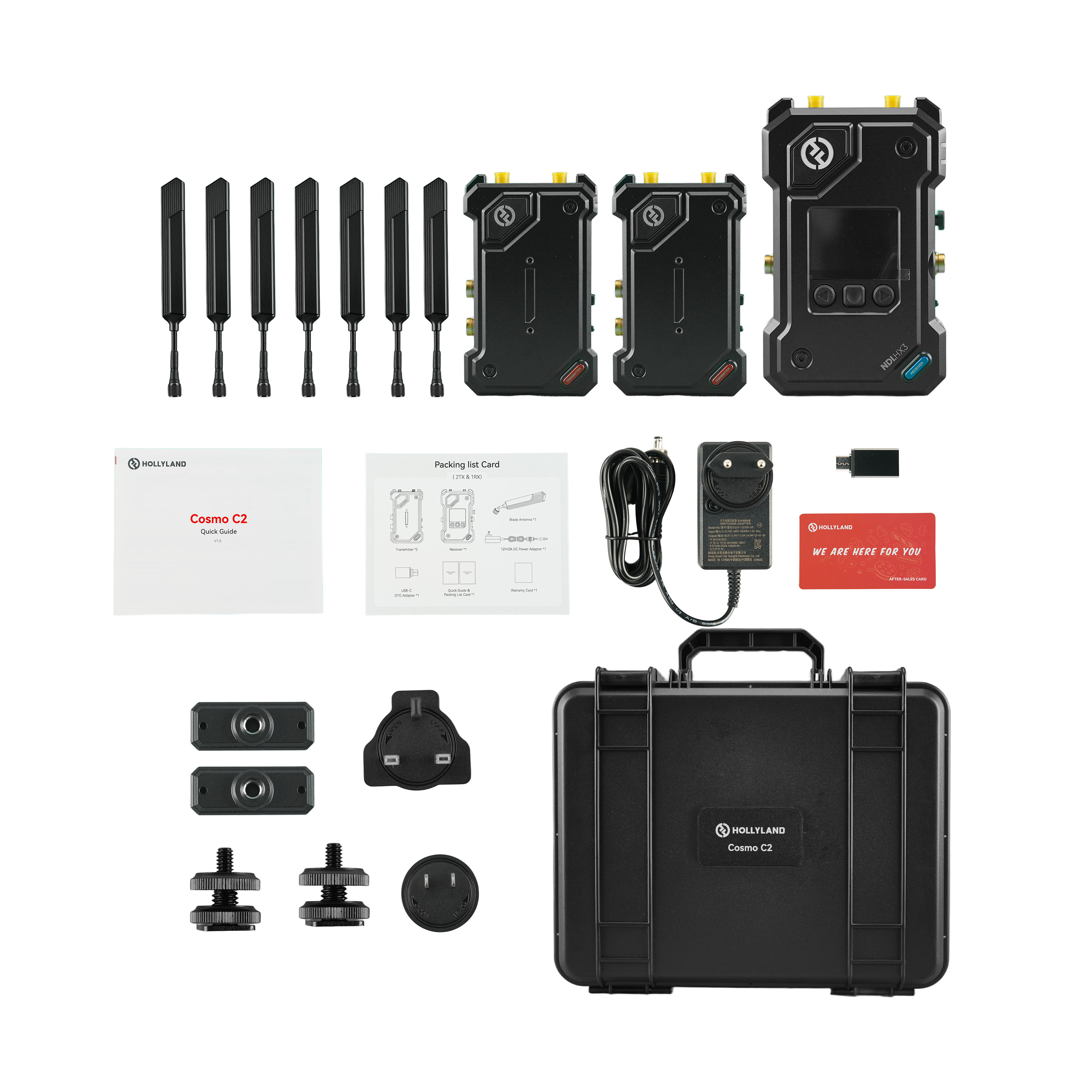 Hollyland Cosmo C2 Wireless Video Transmission System - 2 Transmitters + 1 Receiver for Live Streaming, Film Production & Broadcast - Perfect for YouTube Creators, Wedding Videographers & Event Coverage