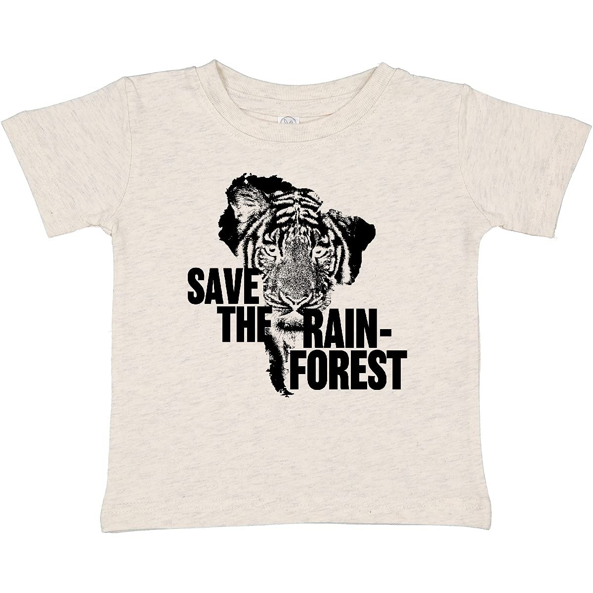 Save The Rainforest Tiger with South America Silhouette Baby T-Shirt | Cute Eco-Friendly Cotton Tee for Infants & Toddlers | Perfect for Animal Lovers, Nature-Themed Parties & Earth Day Outfits