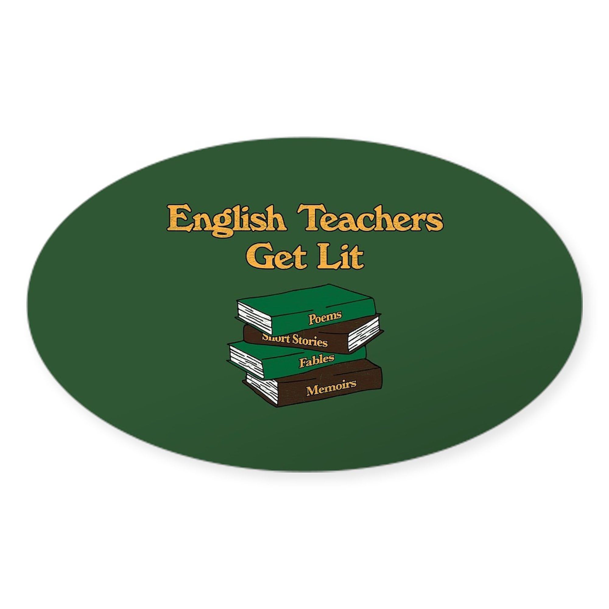 Funny English Teacher Car Sticker - 'Get Lit' Oval Bumper Decal for Educators - Perfect for Classroom Gifts & Teacher Appreciation