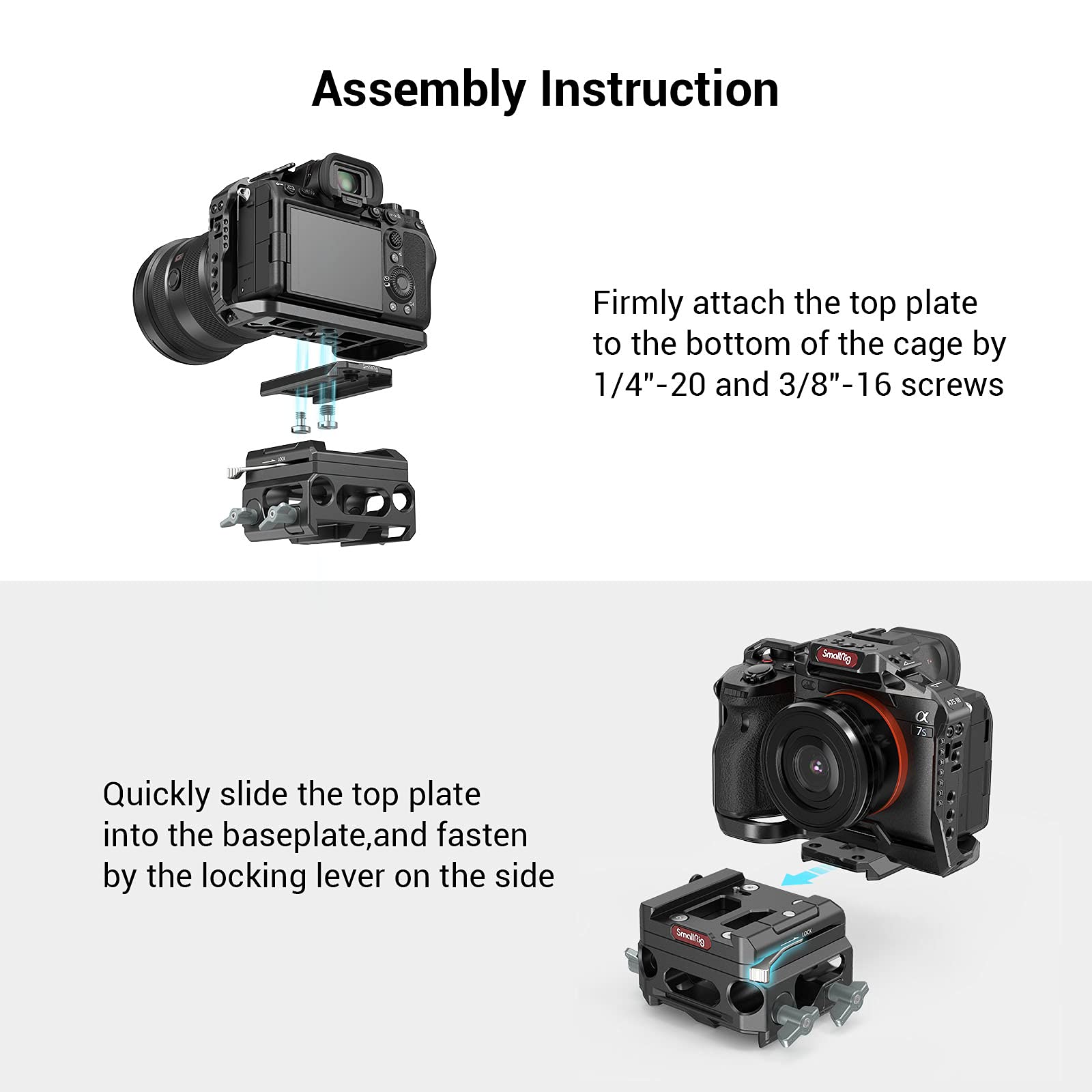 SMALLRIG Lightweight Magnesium Alloy Baseplate Riser System with Dual 15mm Rod Clamp - Compatible with Manfrotto Style Tripods, 40% Lighter (Model 3067) - Perfect for DSLR & Mirrorless Camera Rigging, Vlogging & Cinematic Filmmaking