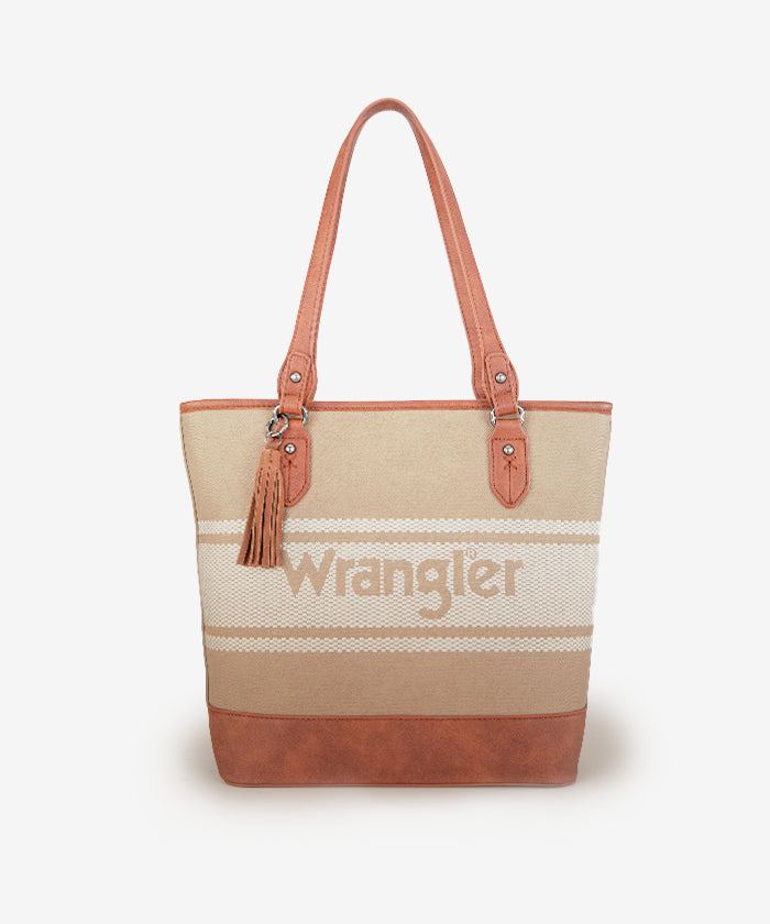 Wrangler Embroidered Canvas Tote Bag for Women - Durable & Stylish Shopping, Beach & Travel Tote - Perfect for Work, Gym & Daily Use