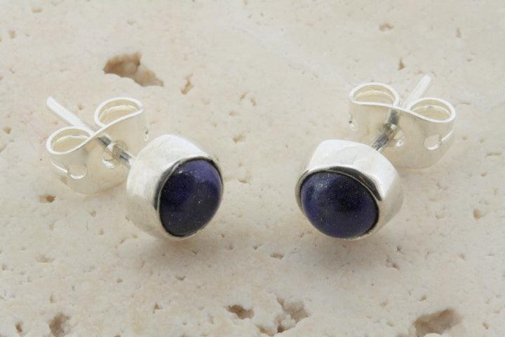 6mm Lapis Stud Earrings - Elegant Blue Gemstone Jewelry for Women, Perfect for Casual Wear & Special Occasions