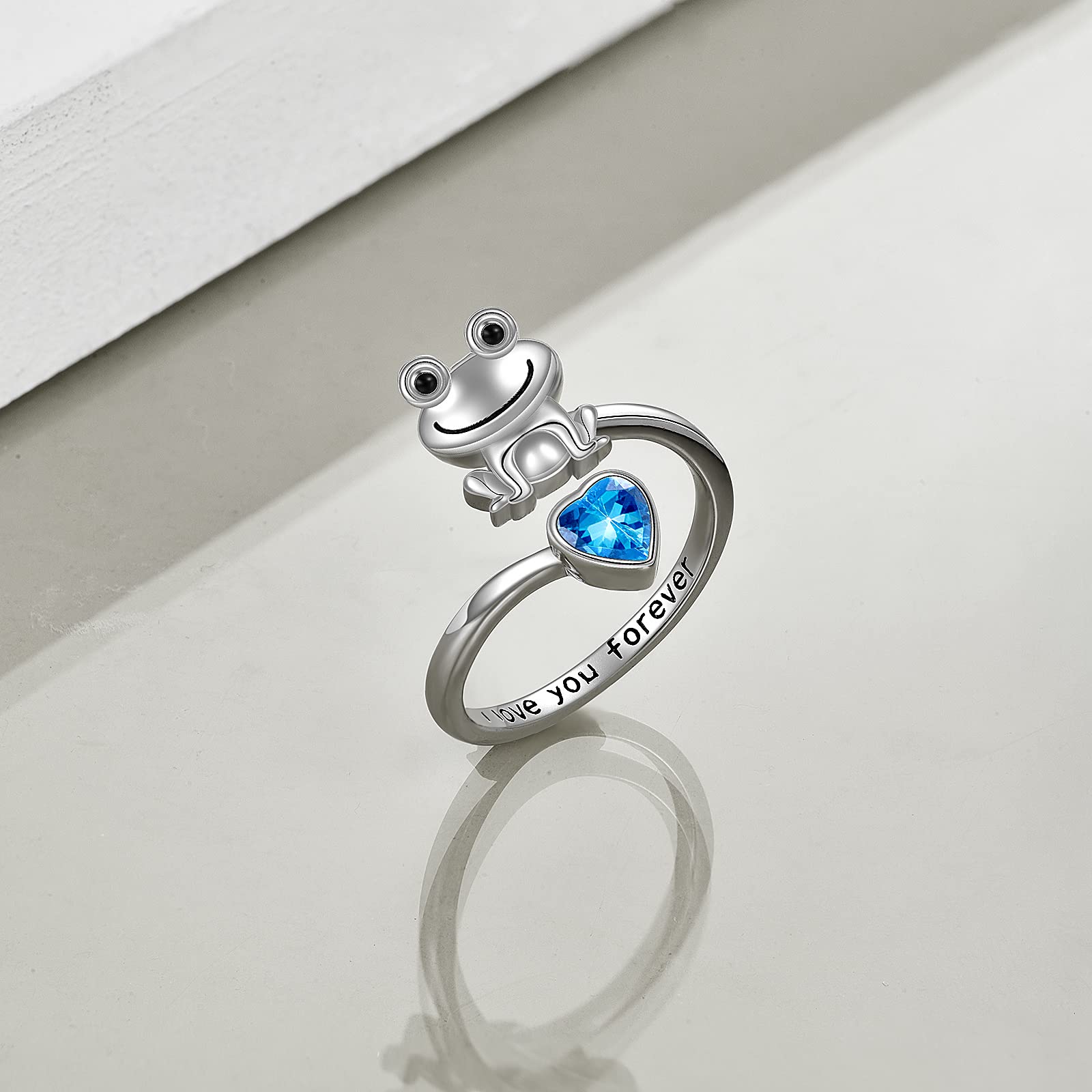 925 Sterling Silver Anxiety Rings for Women & Men - Frog, Wolf, Dragonfly, Hummingbird, Fox, Elephant, Panda, Red Panda & Angel Wings Designs - Open Adjustable Rings for Stress Relief & Fashion Jewelry - Perfect for Gifts, Meditation & Everyday Wear