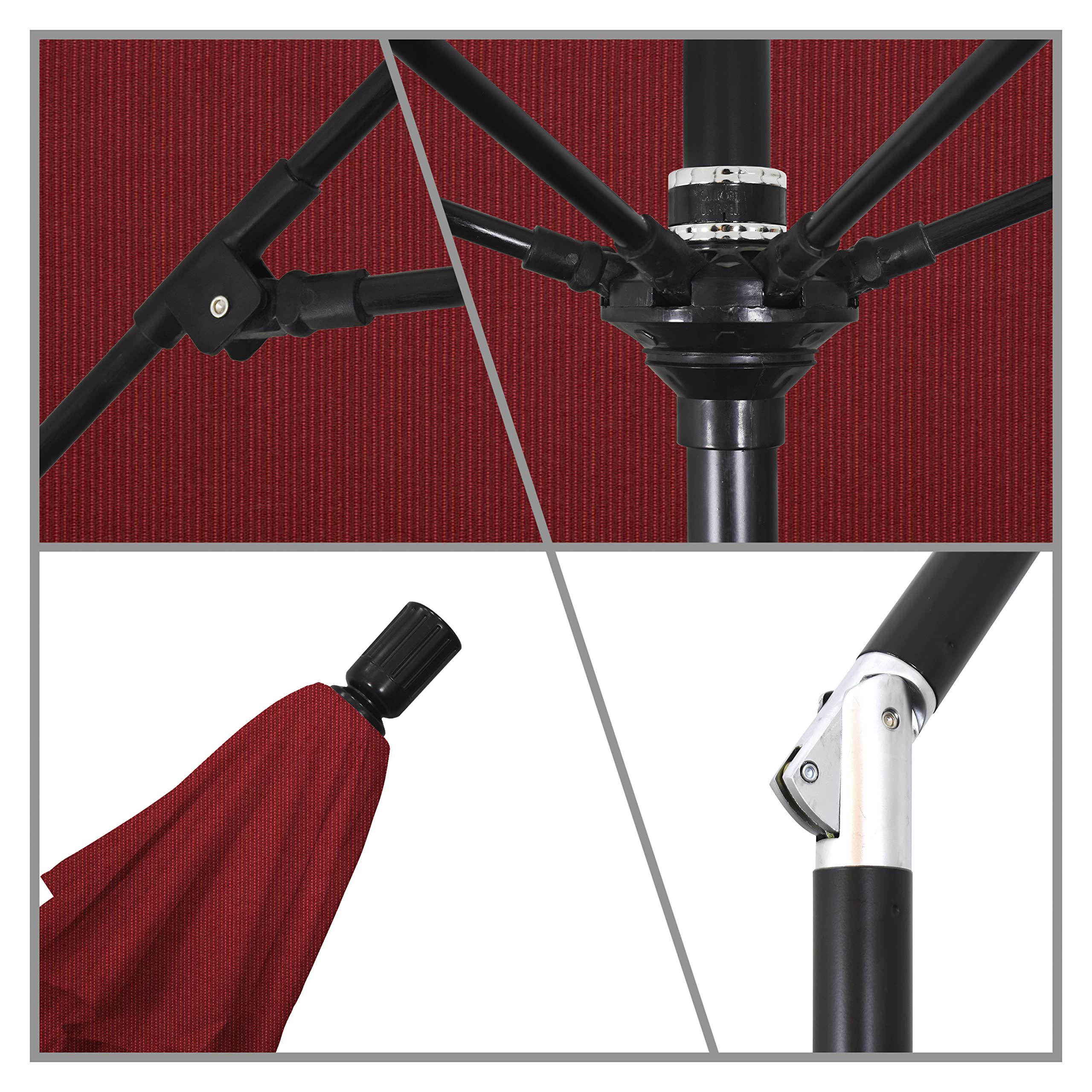 9' Round California Patio Umbrella with Aluminum Pole & Fiberglass Ribs - Perfect for Outdoor Dining, Poolside Lounging, and Backyard Relaxation