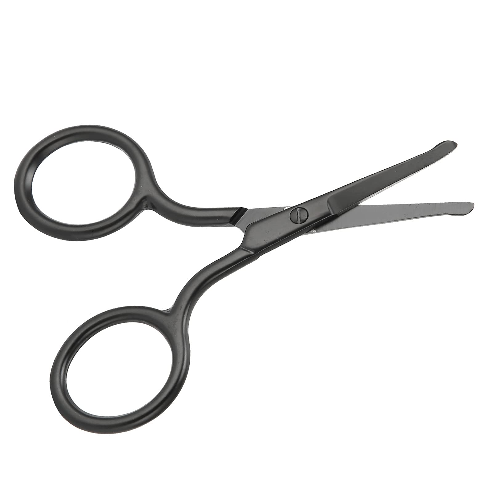 Professional Curved Tip Nose & Eyebrow Scissors - Safety Rounded Edge Facial Hair Grooming Scissors for Precise Trimming of Nose Hair, Eyebrows & Beard | Perfect for Home Grooming Kits & Travel Toiletry Bags