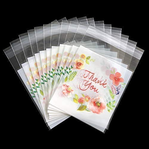 200 Count Self-Adhesive OPP Plastic Treat Bags - 3.9