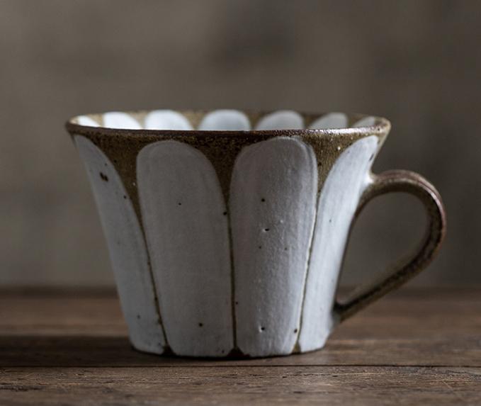 Daisy Flower Pattern Coffee Mug Set - Ceramic Cappuccino & Latte Cup with Saucer - Perfect for Home, Office, and Cafe Use