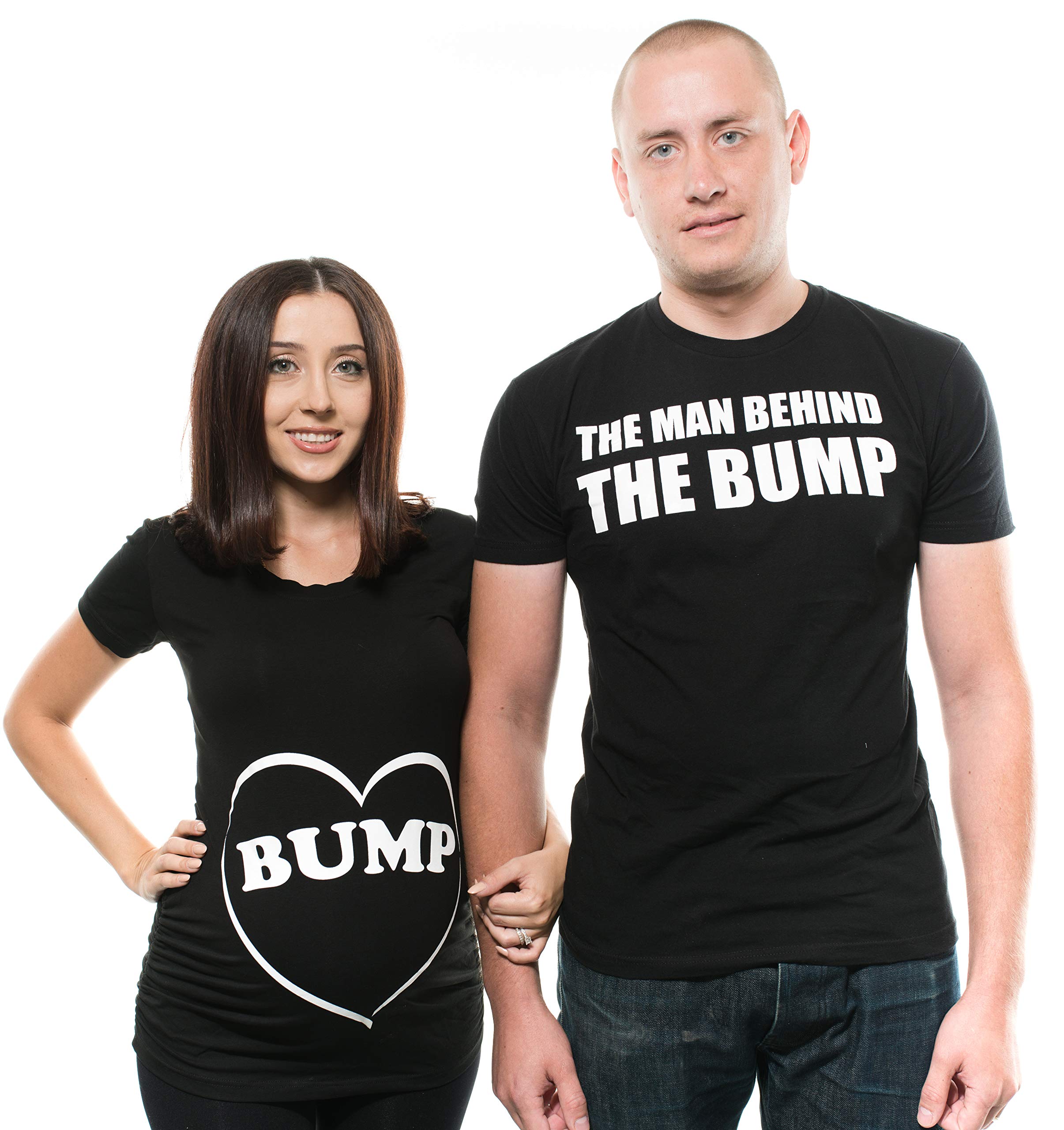Bump Maternity Matching Couple T-Shirts - Cute Pregnancy Announcement & Baby Shower Outfits - Perfect for Gender Reveal, Maternity Photos & Family Matching Outfits