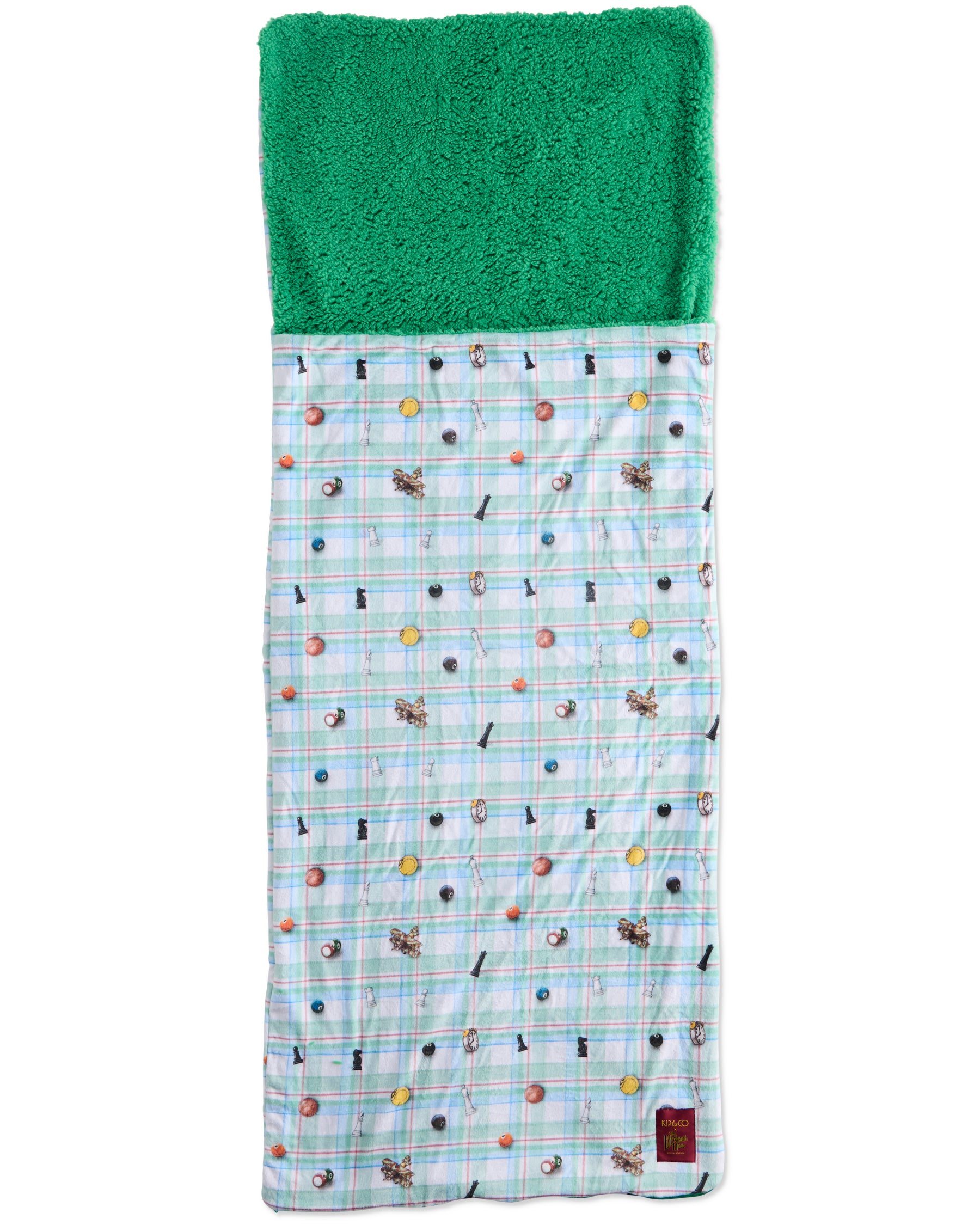 Kip&Co x Eleventh Hour Snookered Tartan Kids Kuddle Sleeping Bag - Warm & Cozy Sleeping Bag for Toddlers & Children - Perfect for Camping, Sleepovers & Indoor Playtime