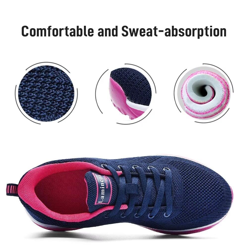 Lamincoa Women's Lightweight Walking & Running Shoes - Breathable Mesh Sneakers with Non-Slip Air Cushion for Gym, Tennis, Workout & Sports | Perfect for Jogging, Training & Daily Wear