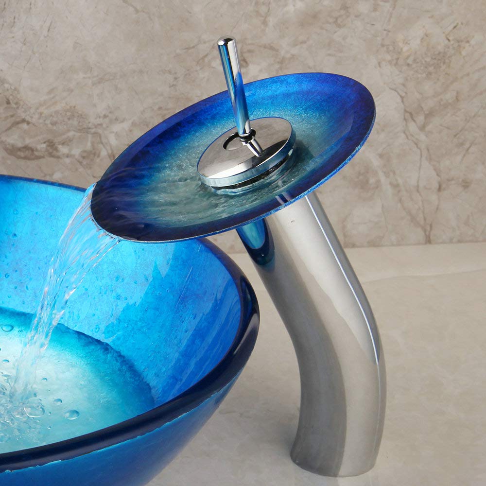 Premium Chrome Brass Waterfall Bathroom Sink Faucet - Deck Mounted Solid Brass Basin Mixer Tap for Modern Bathrooms | Perfect for Vanities, Powder Rooms & Luxury Home Decor