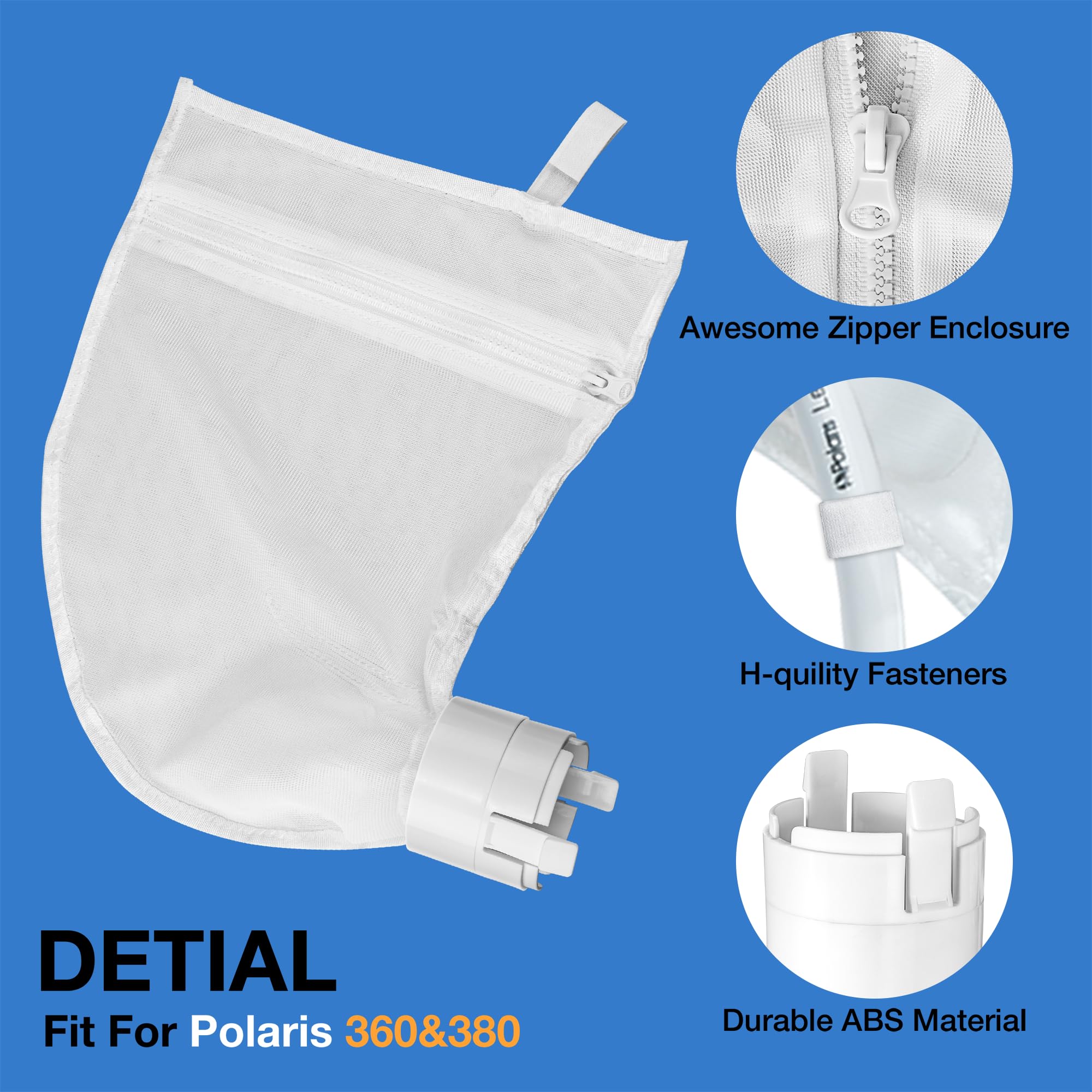 2 Pack 360 380 All-Purpose Filter Bags for Polaris Pool Cleaner | Durable Replacement Parts for Efficient Pool Maintenance
