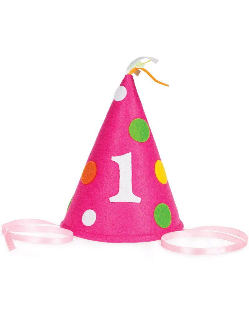 1st Birthday Pink Felt Hat for Girls - Adorable Baby Photo Prop & Party Accessory - Perfect for Cake Smash, Photoshoots & First Birthday Celebrations