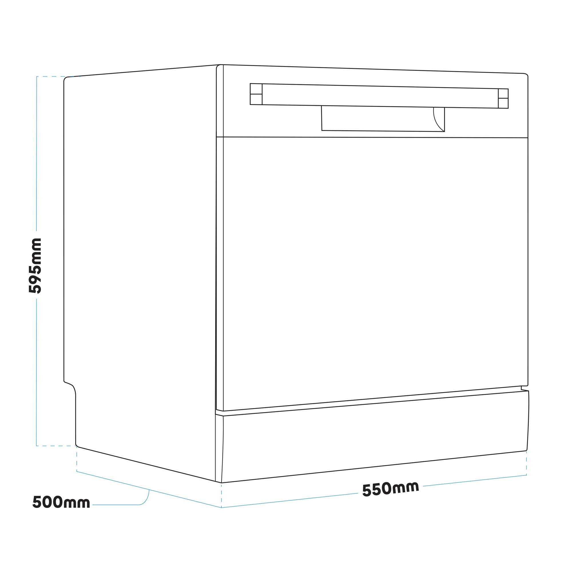 Baridi Compact Tabletop Dishwasher - 8 Place Settings, 6 Wash Programs, Ultra Quiet (42dB), 8L Capacity in Sleek Black (Model DH88) - Perfect for Apartments, RVs & Small Kitchens