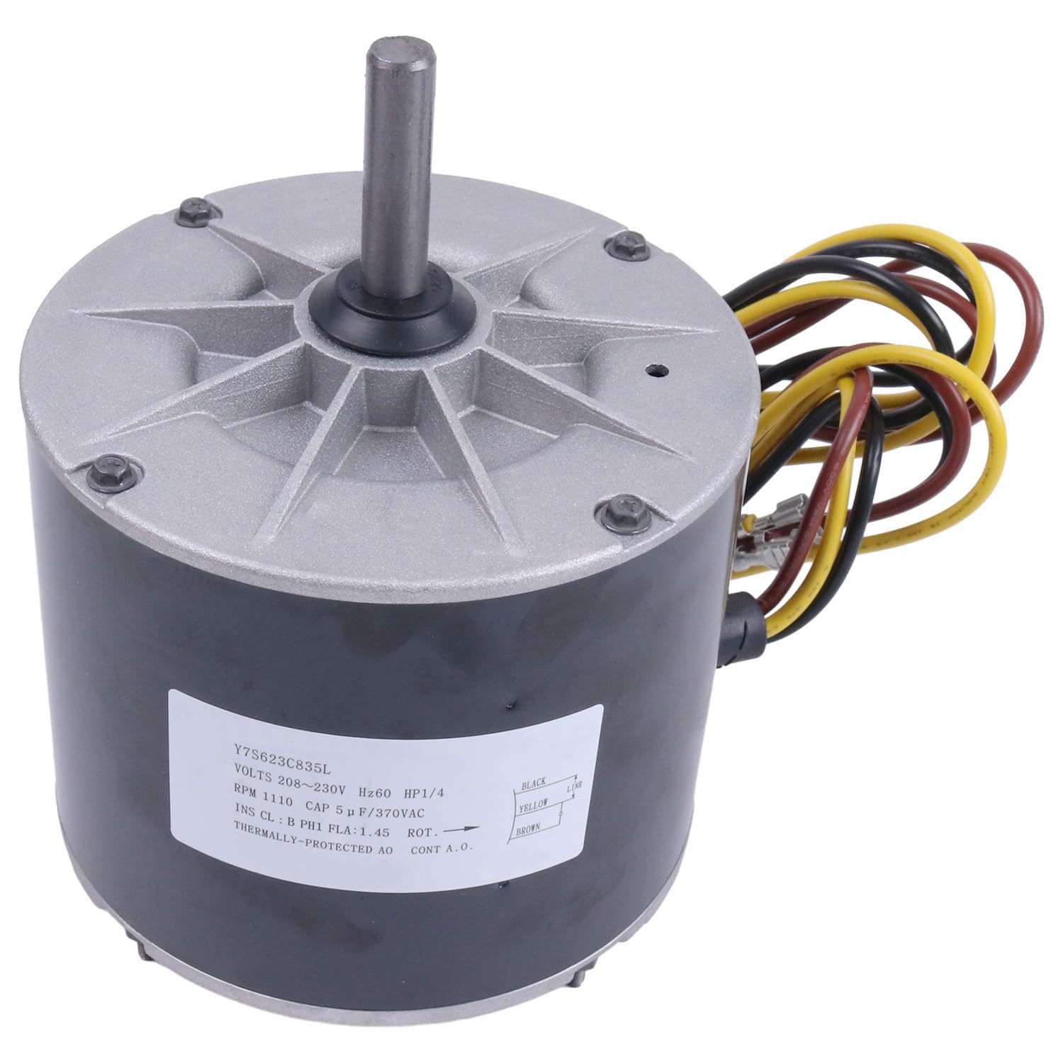 AIVWUMOT 1/4 HP Condenser Fan Motor 208-230V Y7S623C835L - Replacement for Zhongshan Broad-Ocean HC39GE226, HC39CQ230, HB39GQ230, HC39GQ230, 1185924, 20409 - Ideal for HVAC Systems, Air Conditioners & Refrigeration Units