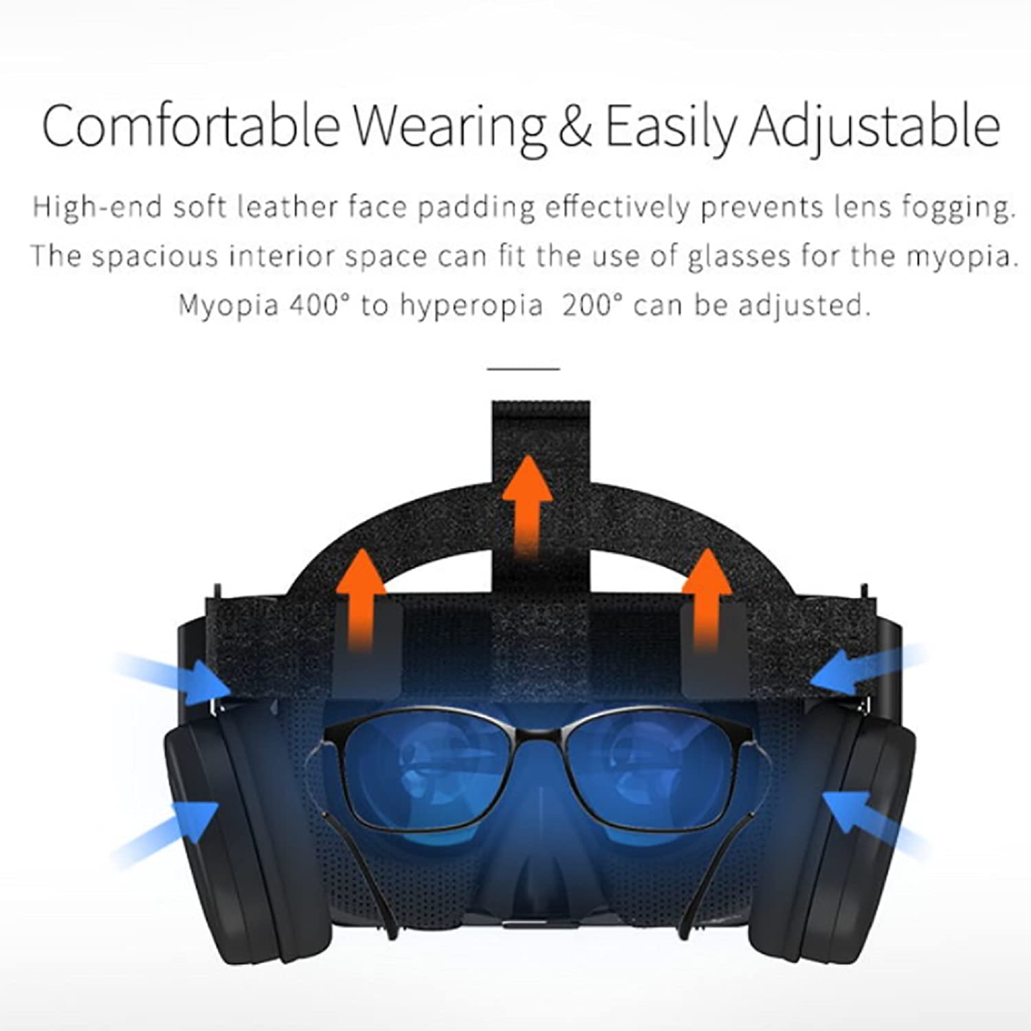 Best VR Headset for iPhone & Android - 3D Virtual Reality Glasses with Bluetooth Headset & Remote Controller | Immersive Gaming & Movie Experience (Black)