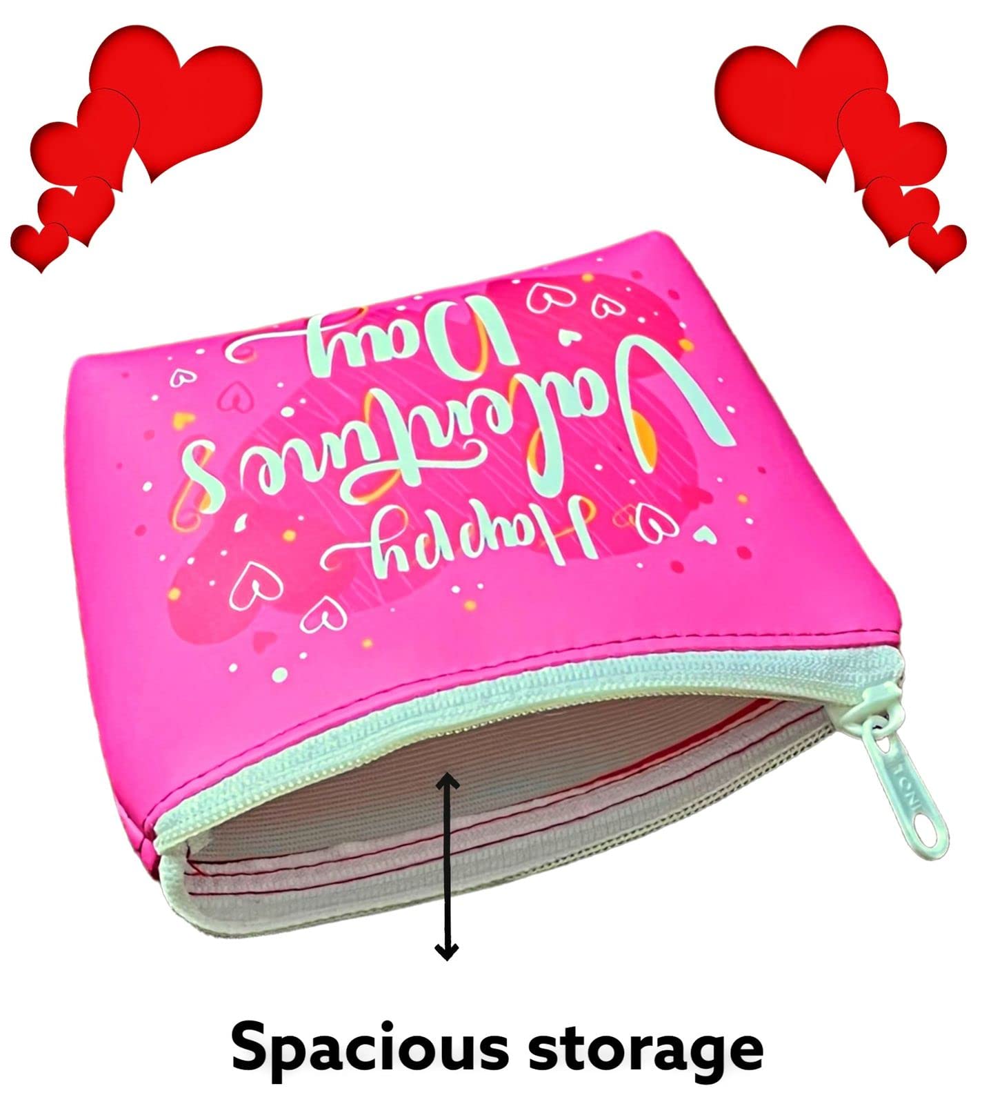 Valentine's Day Gifts for Women - 2 Piece Set (Makeup Pouch & Coin Purse Wallet) | Cosmetic Organizer, Travel Jewelry Storage Bag | Perfect Gift for Girlfriend, Wife, Mother, Sister | Birthday, Anniversary, Christmas Present