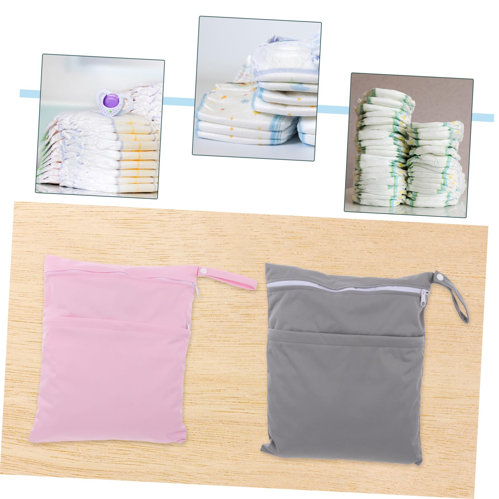 BESTonZON Reusable Diaper Storage Bag - Waterproof Wet Dry Organizer for Baby Essentials - Perfect for Travel, Daycare & On-the-Go Parents