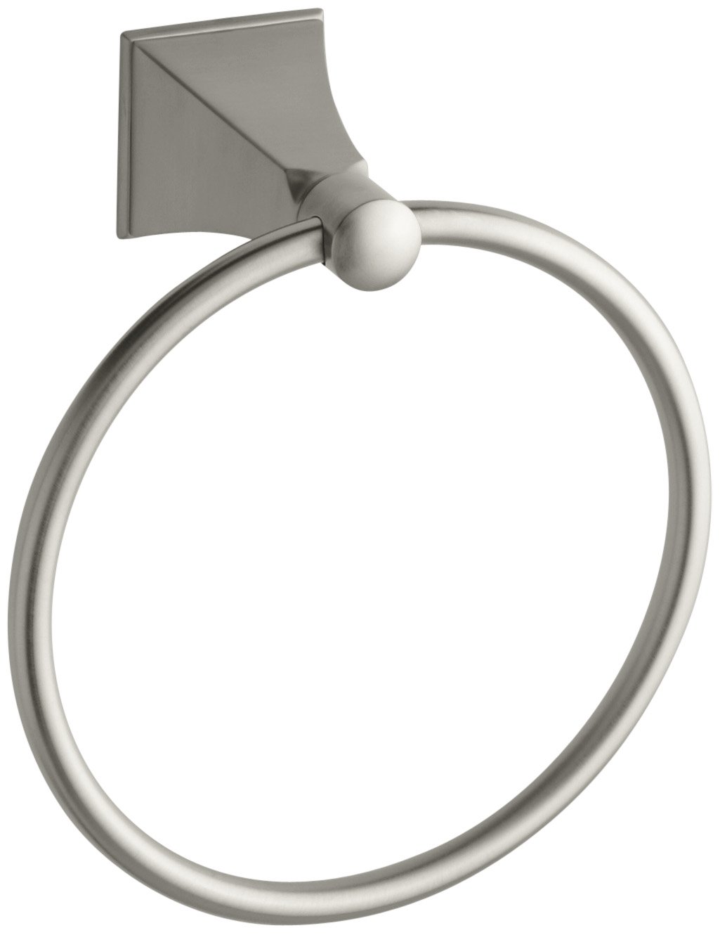 KOHLER 391057 Brushed Nickel Towel Ring - Bathroom Accessory for Modern & Traditional Decor, Perfect for Bathrooms, Powder Rooms & Spas