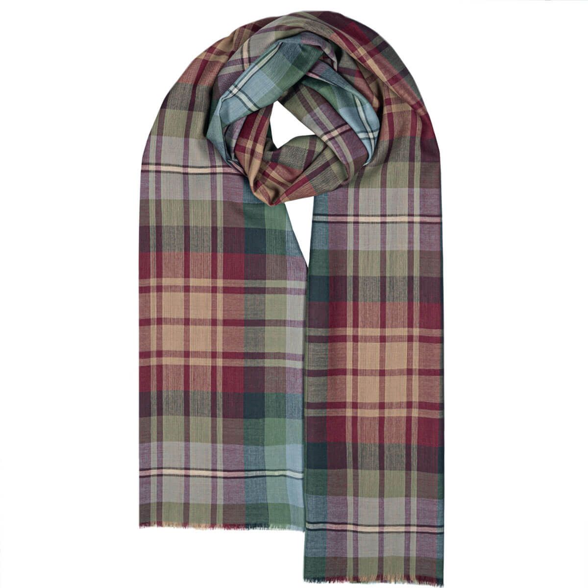 Premium Auld Scotland Tartan Extra Fine Merino Wool Stole - Soft & Warm Wrap for Women, Perfect for Winter, Weddings & Formal Events