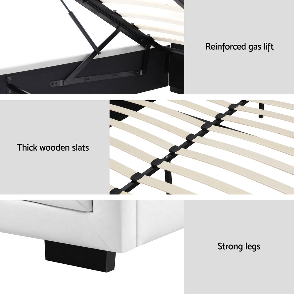 Bronte King Size Storage Bed Frame in White - Perfect for Small Bedrooms & Maximizing Space