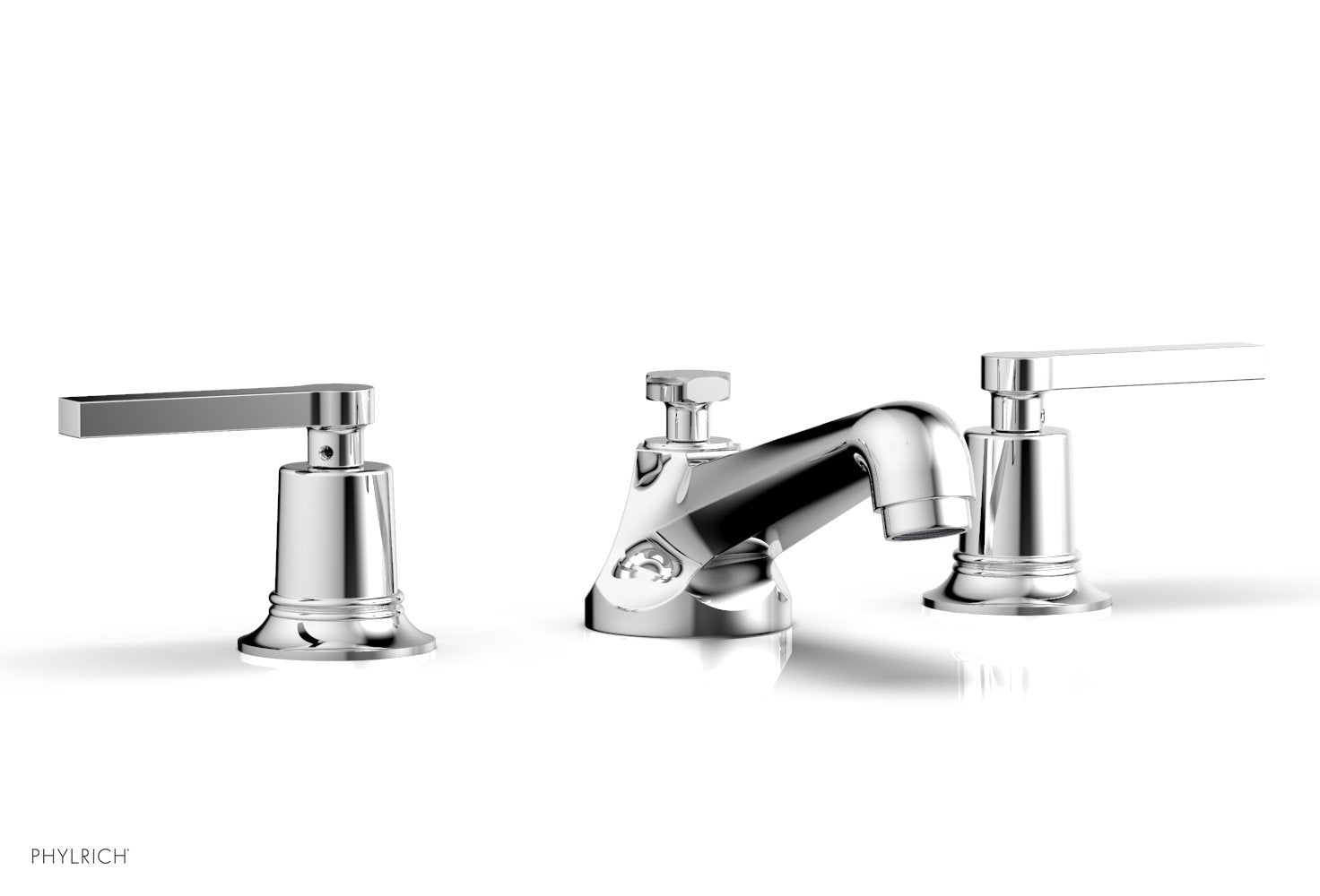 HEX MODERN Widespread Bathroom Faucet with Low Lever Handles 501 02 - Perfect for Contemporary Vanities and Powder Rooms