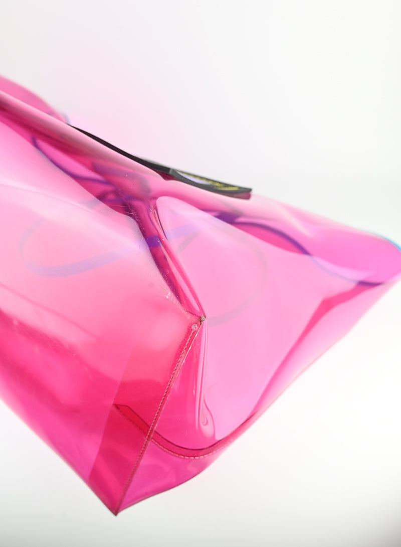 Versace Pink PVC Shopper Bag - Luxury Designer Tote for Women, Perfect for Shopping, Travel & Everyday Use