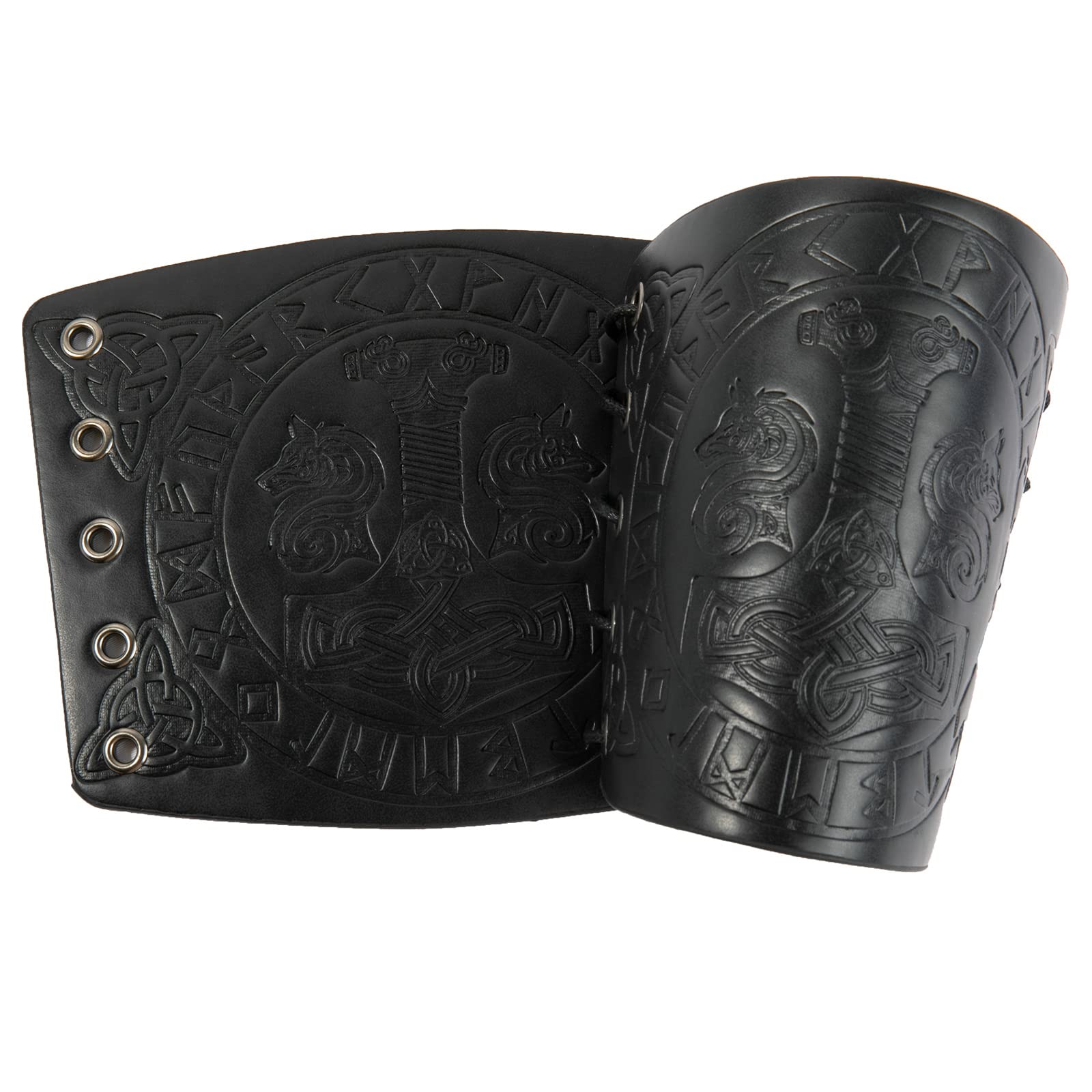 JAOYU Men's Leather Bracers - Medieval Arm Armor Cuff Gauntlet Wristband for Viking Cosplay, LARP & Renaissance Fairs | Unisex Design for Men & Women | Perfect for Costume Parties, Theater Performances & Historical Reenactments