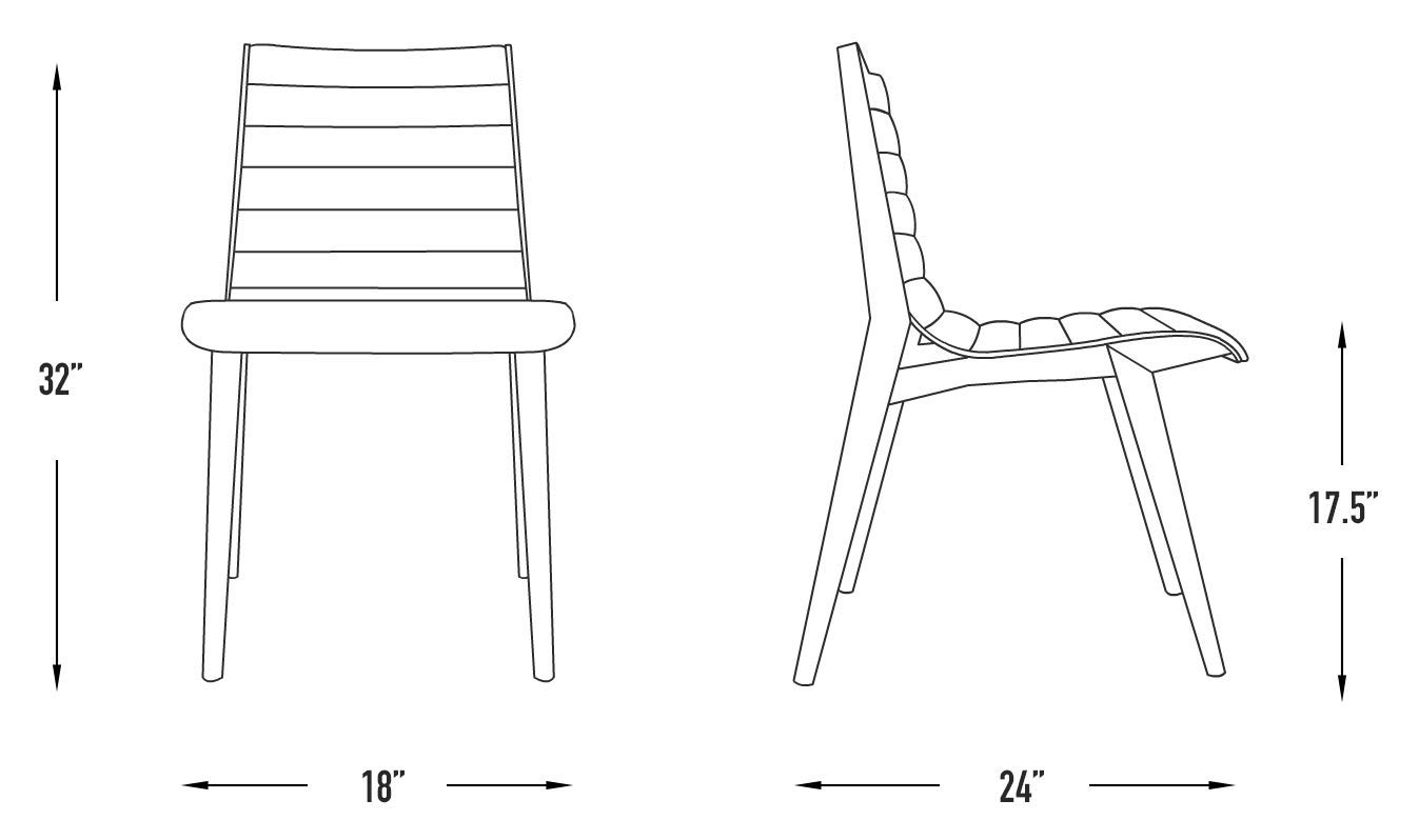 Laura Davidson Madison Side Chair - Mid Century Modern Wood & Vegan Leather Dining Chair for Home, Office, Restaurant - Comfortable White Accent Chair for Living Room, Kitchen, Workspace