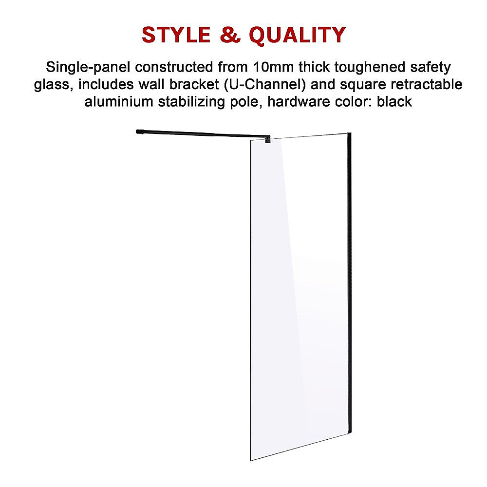 10mm Frameless Safety Glass Shower Screen - 39