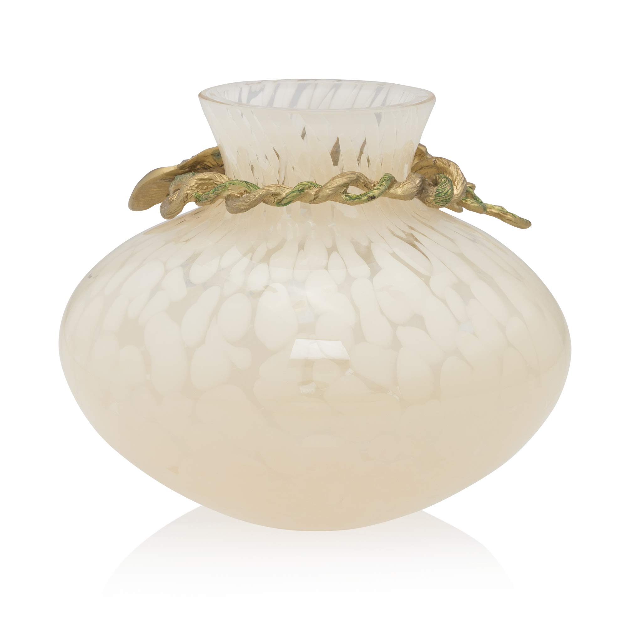 Jay Strongwater Holland Leaf and Flower Vase - Elegant Home Decor for Living Room, Dining Table & Wedding Centerpieces | SDH6634-256