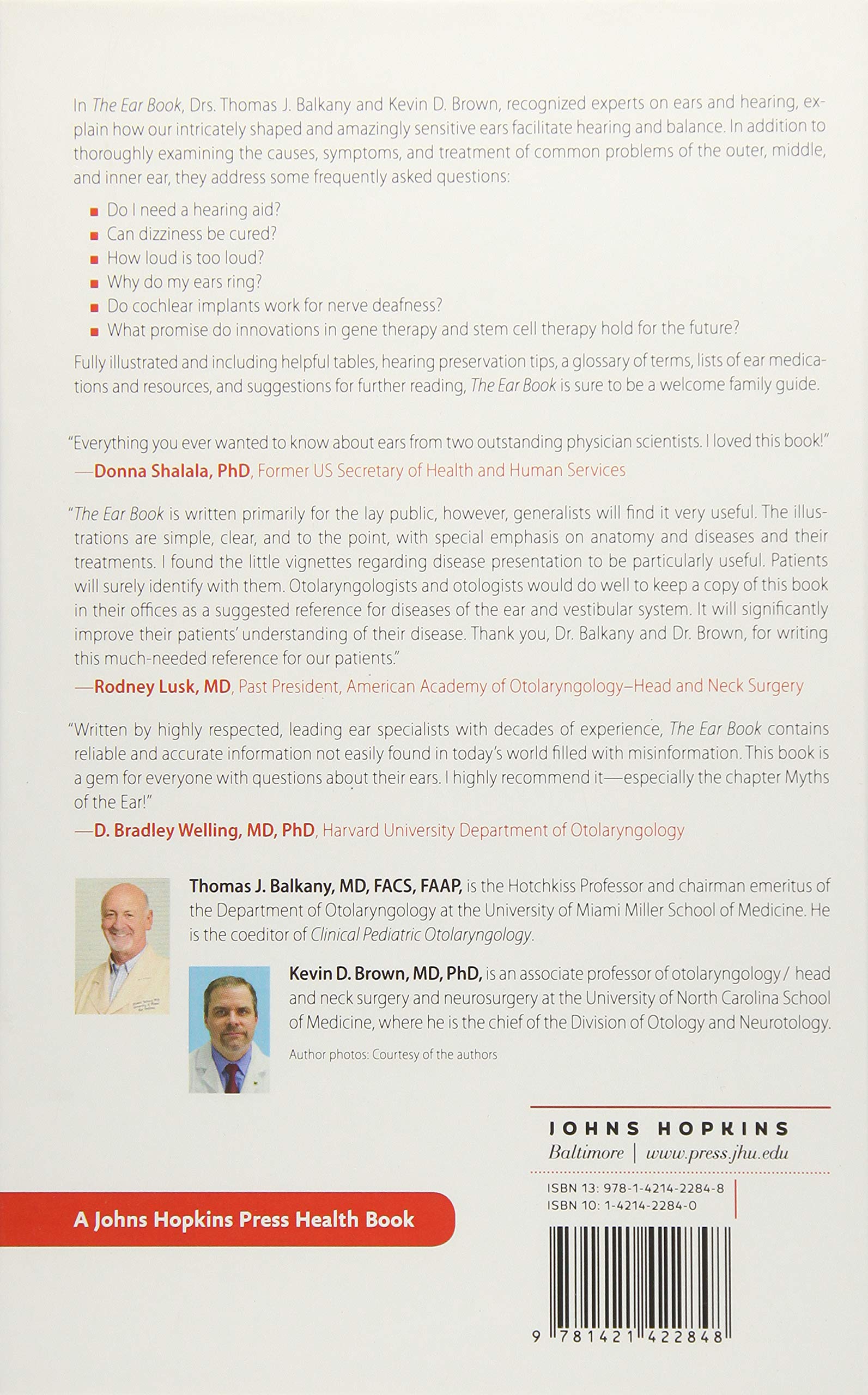 The Ear Book: A Complete Guide to Ear Disorders and Health | Johns Hopkins Press Health Book | Essential for ENT Specialists & Hearing Care