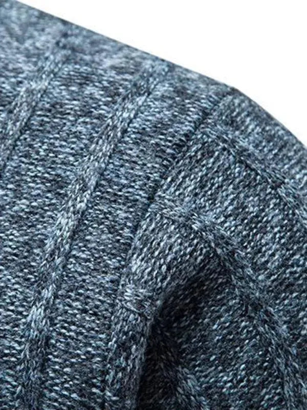 Men's Stand Collar Zipper Pullover Sweater - Warm Winter Knitwear for Casual Outfits & Outdoor Activities