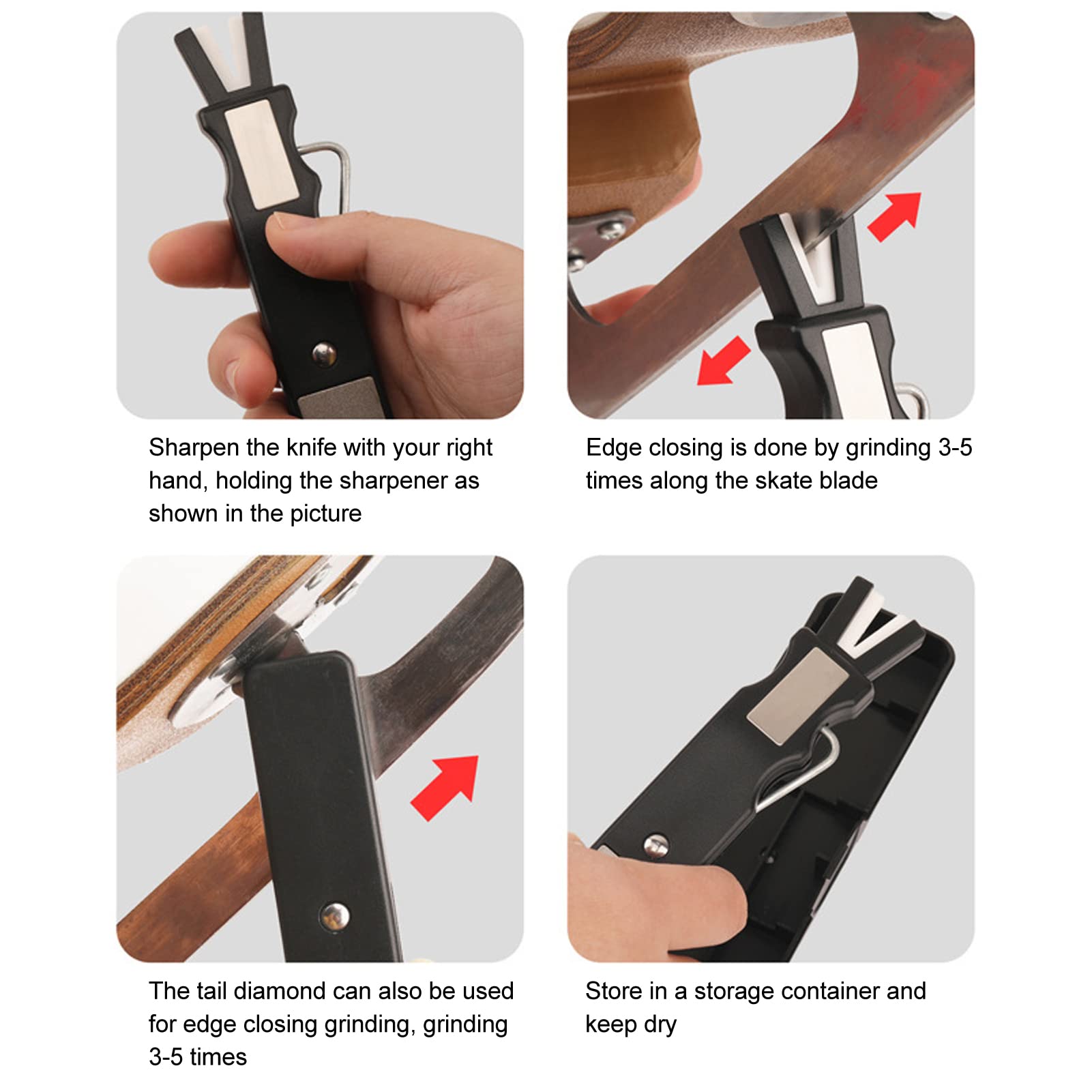 Professional Ice Skate Sharpener with Honing Stone - Hockey Skate Blade Sharpening Tool for Figure & Hockey Skates - Perfect for Home & Rink Maintenance