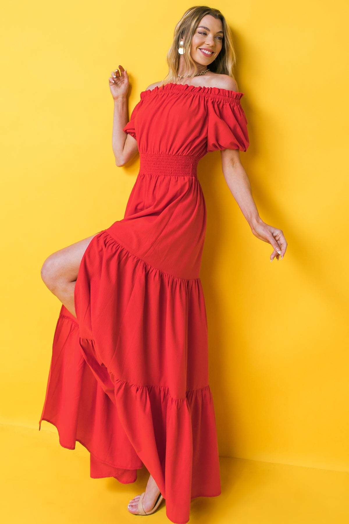 OUT IN THE COUNTRY Red Maxi Dress - Flowy Long Summer Dress for Women, Boho Chic Vacation Outfit, Perfect for Beach, Garden Parties & Outdoor Adventures