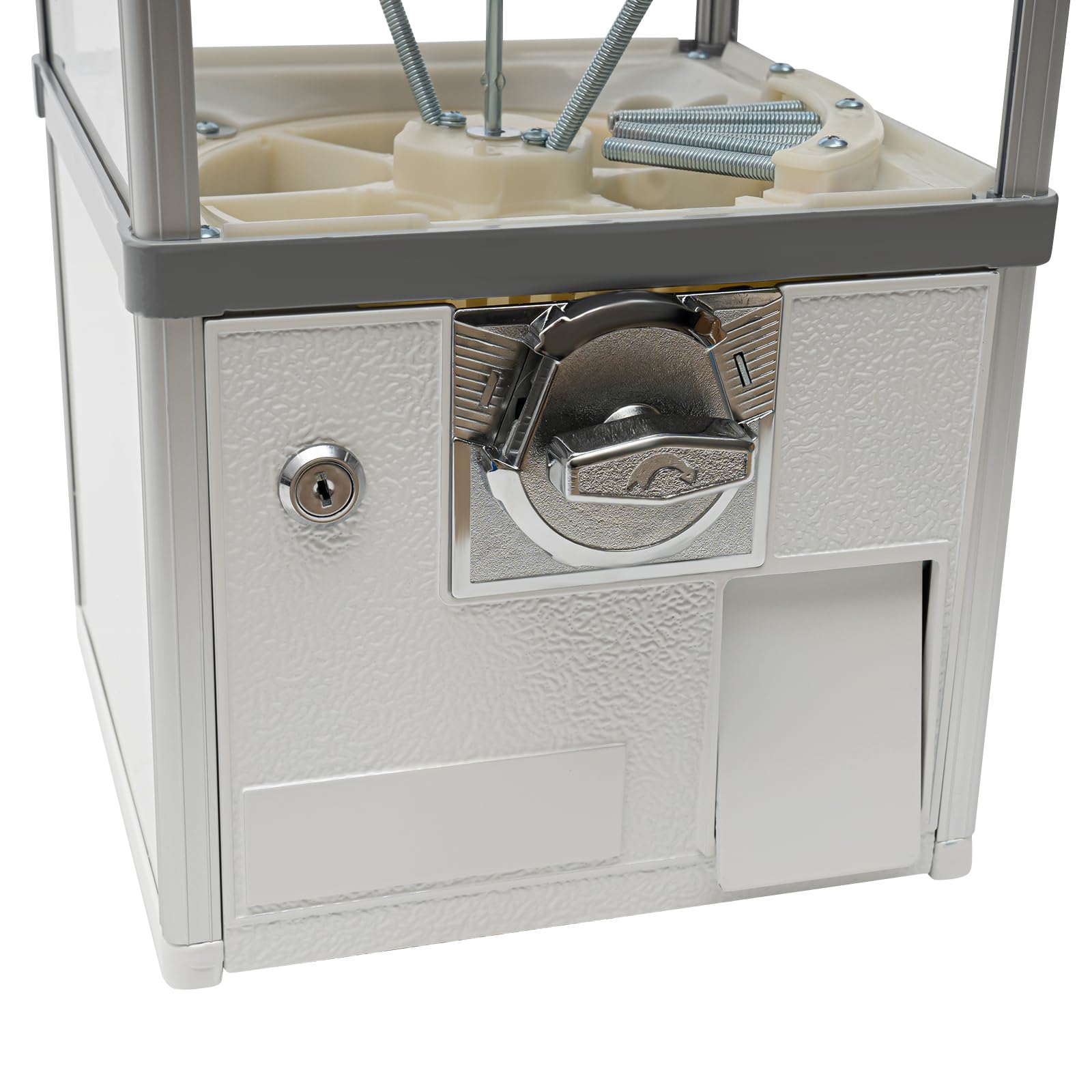 White Metal Candy Gumball Vending Machine - 20.87 Inch Height with High Load Capacity, Portable Gumball Dispenser for 1.77-1.97 Inch Gadgets - Perfect for Retail Stores, Arcades, and Party Favors