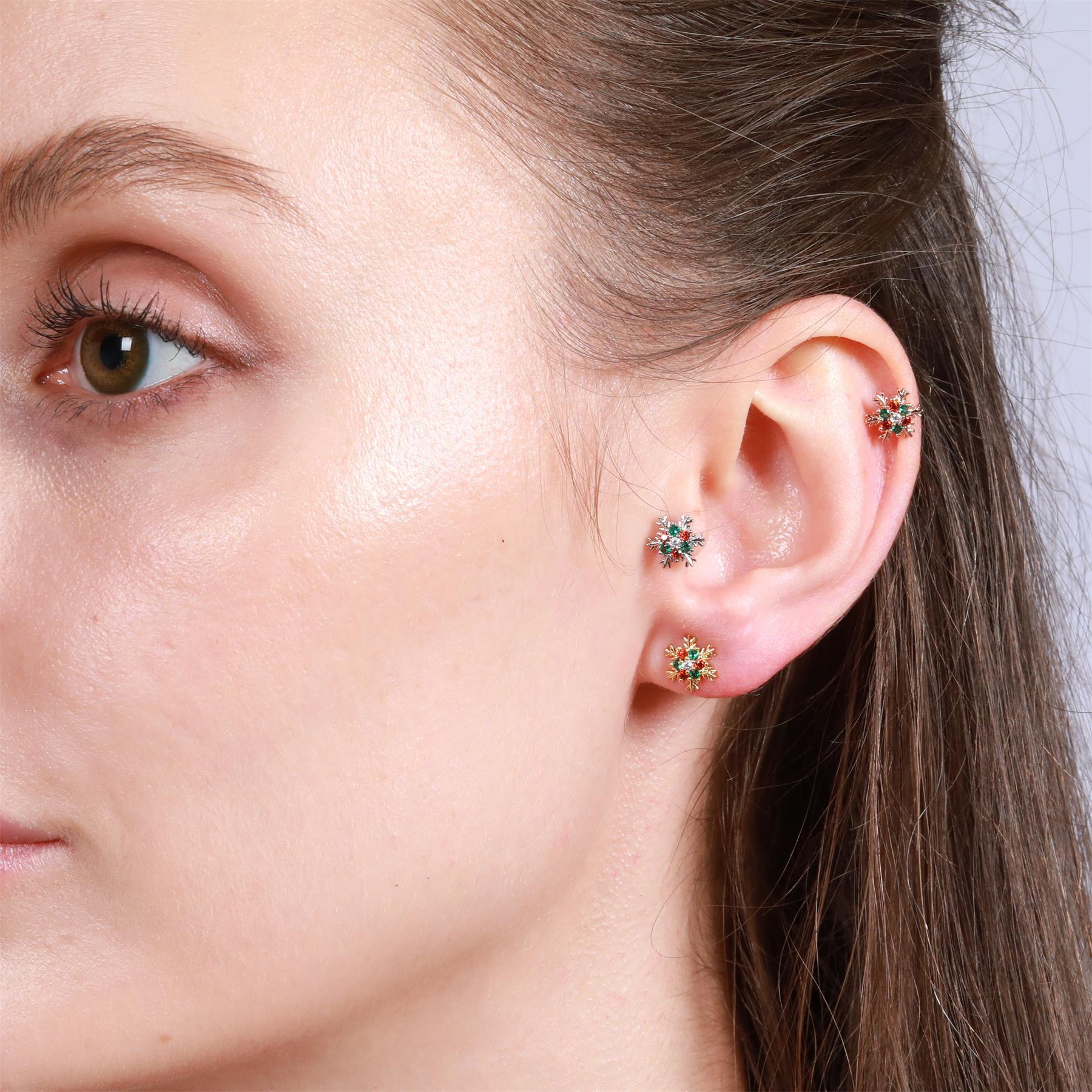 20G Snowdrop Cartilage Helix Stud Earrings - EGD0039 | Hypoallergenic Surgical Steel Earrings for Women | Perfect for Daily Wear, Parties & Special Occasions