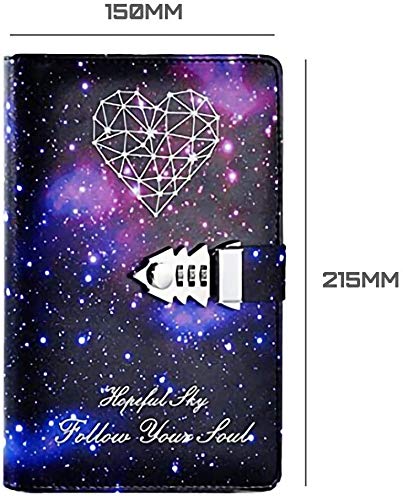 A5 PU Leather Lockable Diary with Digital Password - Heart Shaped Purple Journal Notebook with Pen for Women & Girls | Perfect for Personal Writing, Travel Journaling, and Secret Keeping