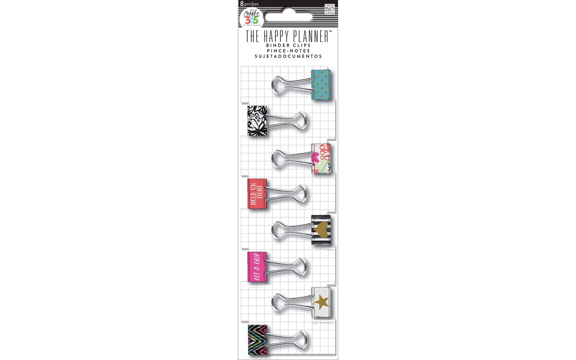 Create 365 Happy Planner Binder Clips - Colorful Magnetic Clips for Organizing Planner Pages, Notebooks & Office Documents | Perfect for DIY Projects, School Supplies & Home Office Organization