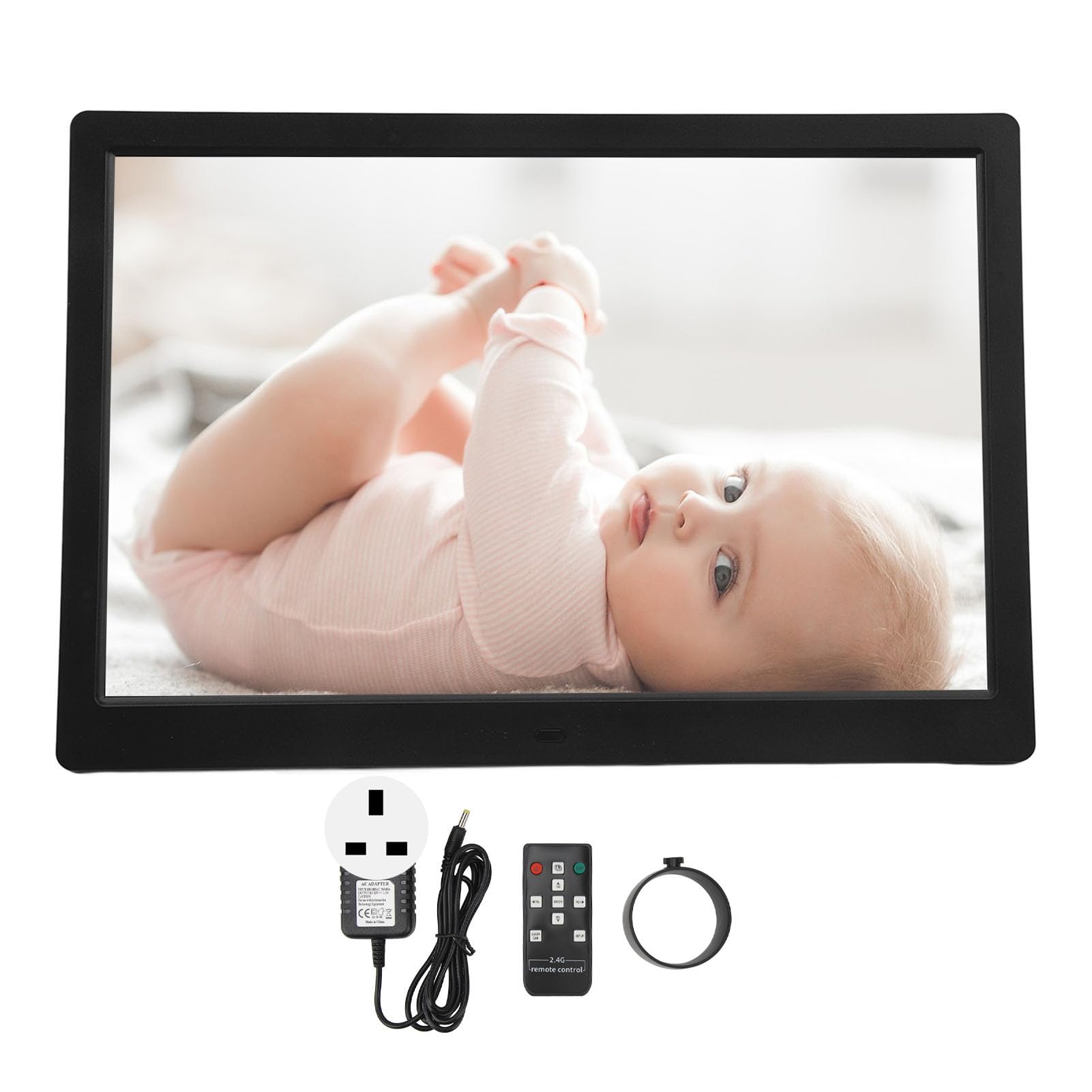 14.1 Inch Large Digital Picture Frame - HD Display with Video Playback, Remote Control & Built-in Speaker (100-240V) - Perfect for Home Decor, Office Display & Gift Giving