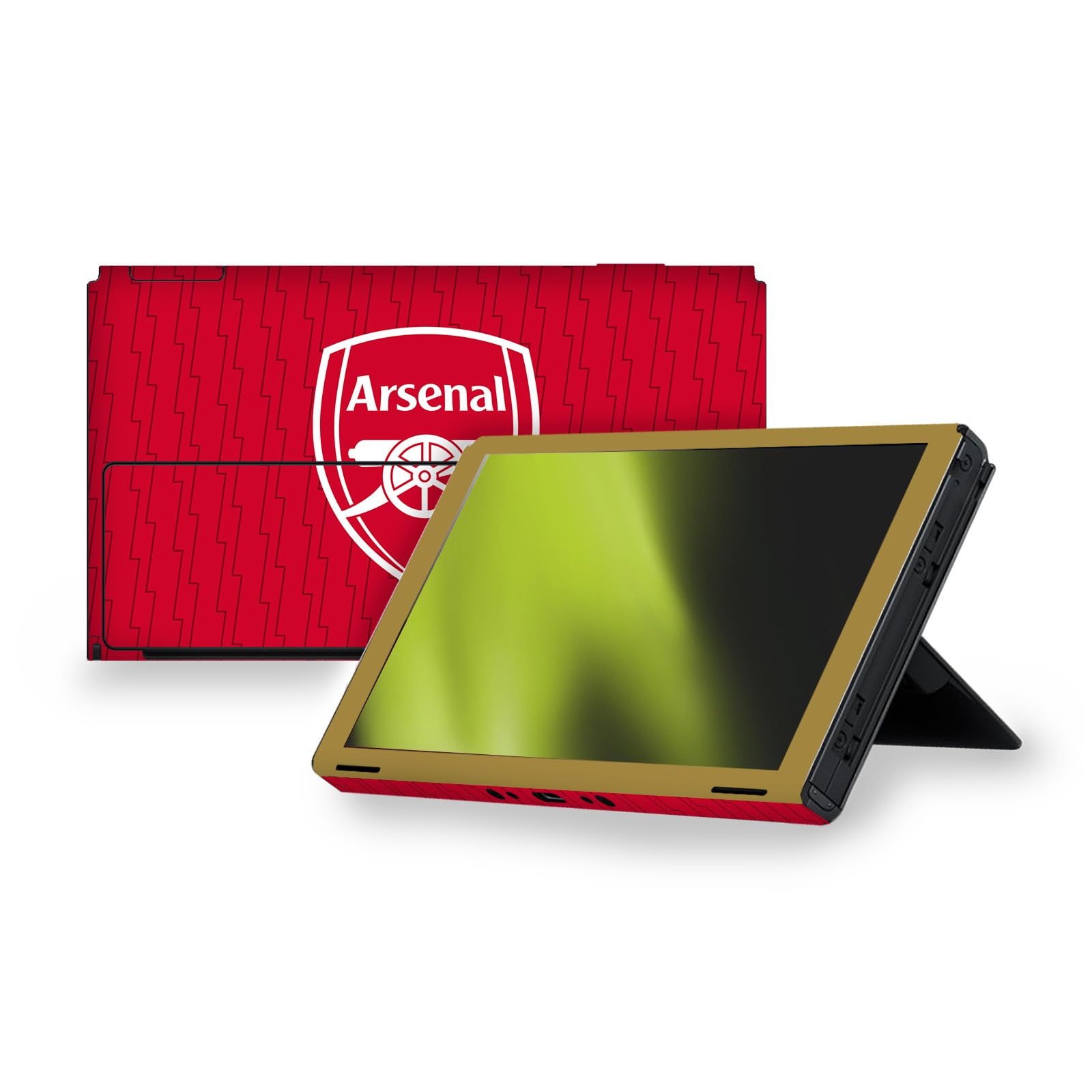 Official Arsenal FC Home Kit 2023/24 Vinyl Decal Sticker Skin Bundle - Compatible with Nintendo Switch OLED - Perfect for Gaming, Travel & Showcasing Team Pride