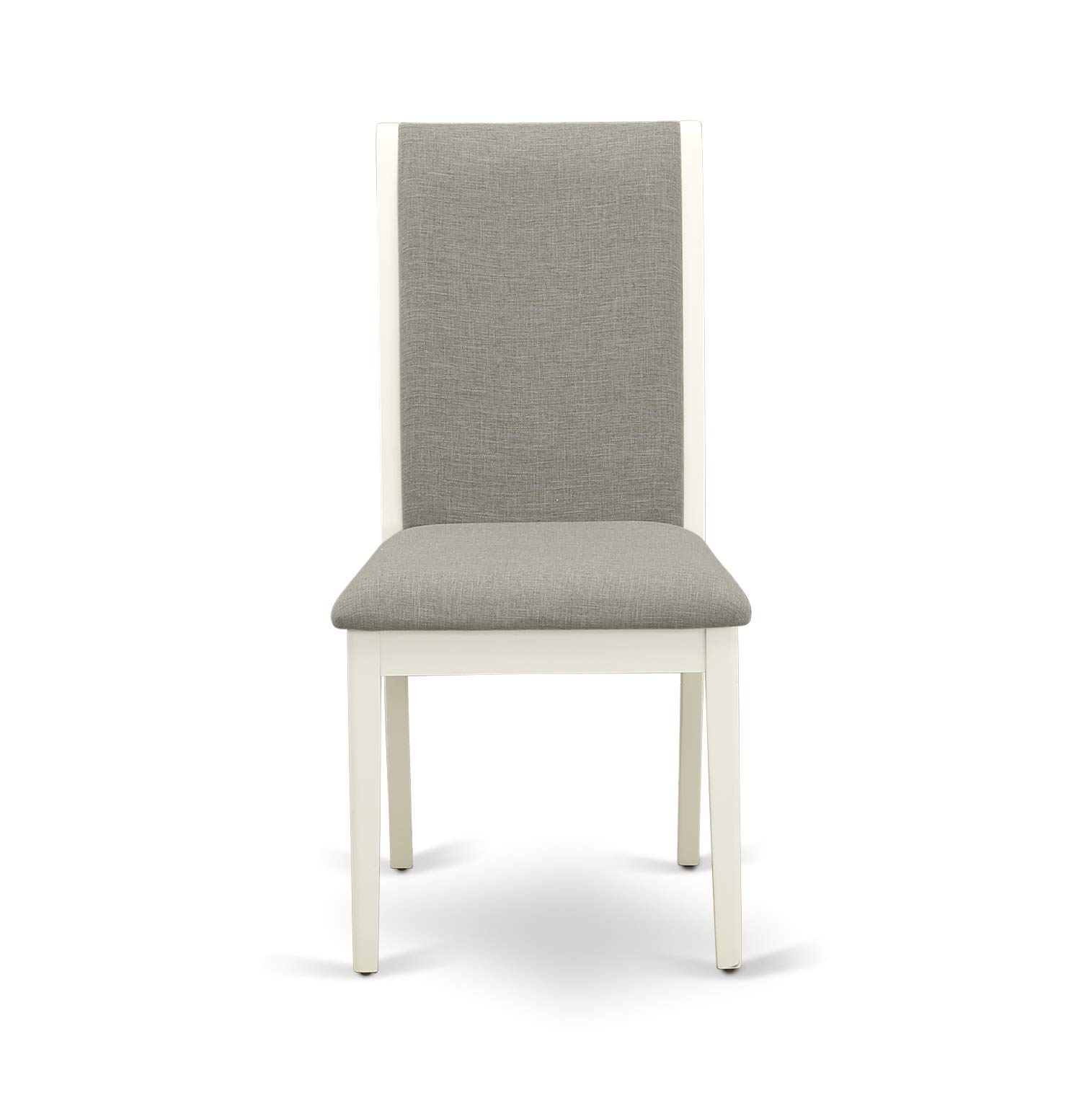 East West Furniture 3 Piece Kitchen Table & Chairs Set - 36x54 Inch Rectangle Dining Table with Drop Leaf & 2 Shitake Linen Fabric Upholstered Chairs, Linen White - Perfect for Small Spaces, Breakfast Nooks & Cozy Dining Areas