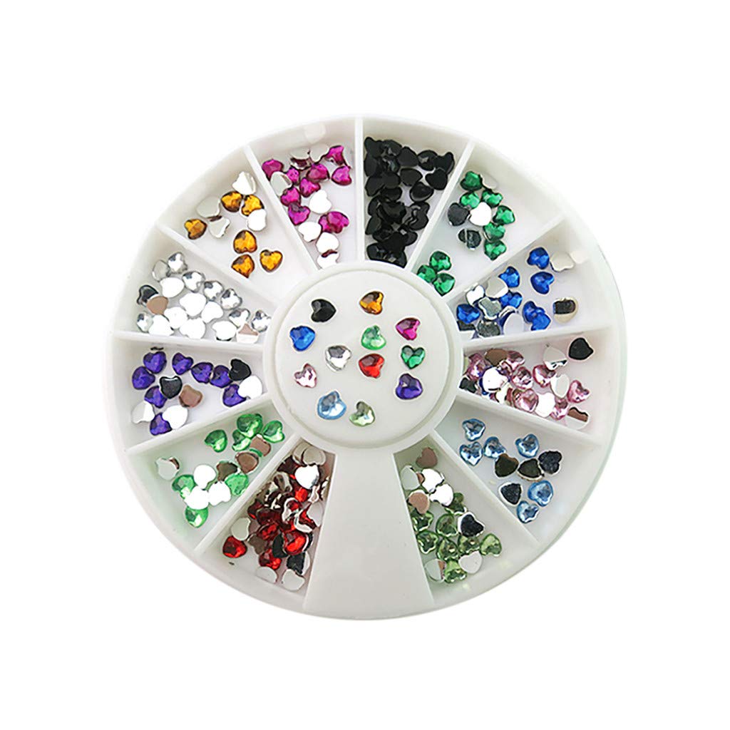 Glitter Nail Rhinestones for Manicure - Christmas Nail Art Decoration Drills & Drop Gems - Perfect for Holiday Parties, Nail Salons & DIY Nail Designs