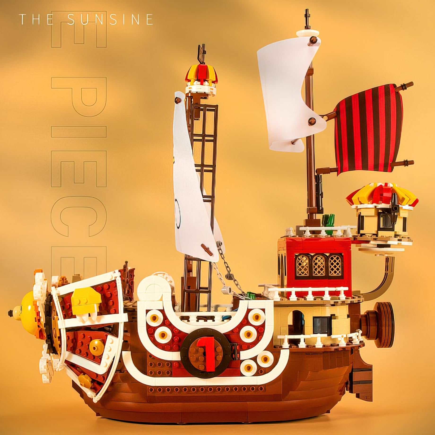 HI-REEKE 1484PCS Anime Pirate Ship Building Blocks Set - Thousand Sunny Brick Boat Battleship Model Toy Kit for Adults & Kids | Perfect for Collectors, Gifts, and Creative Play