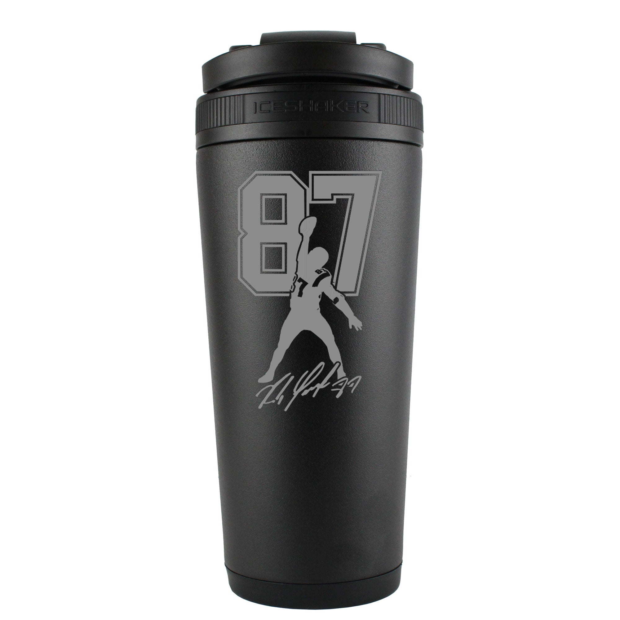 Gronk Signature Edition 26oz Insulated Ice Shaker Bottle - Black | Leakproof Stainless Steel Water Bottle for Gym, Workout & Sports | Keeps Drinks Cold for 24 Hours