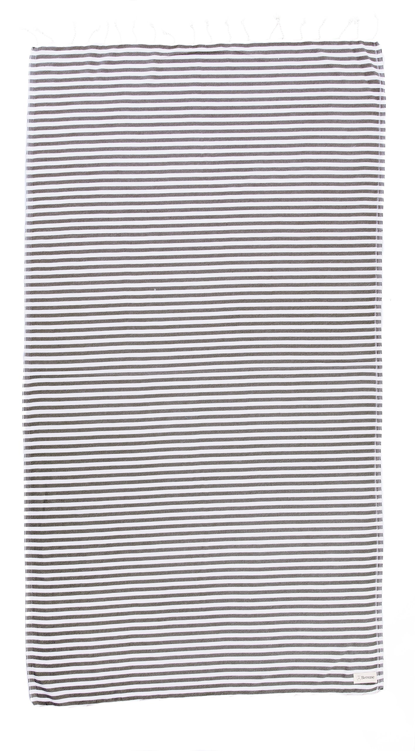 Premium Bersuse Turkish Beach Towels - 100% Cotton Quick-Dry Peshtemal Towel Set (6 Pack) | 37x70 Inch Sand-Free Lightweight Oeko-TEX Certified | Perfect for Beach, Pool, Yoga & Travel - Anthracite Color