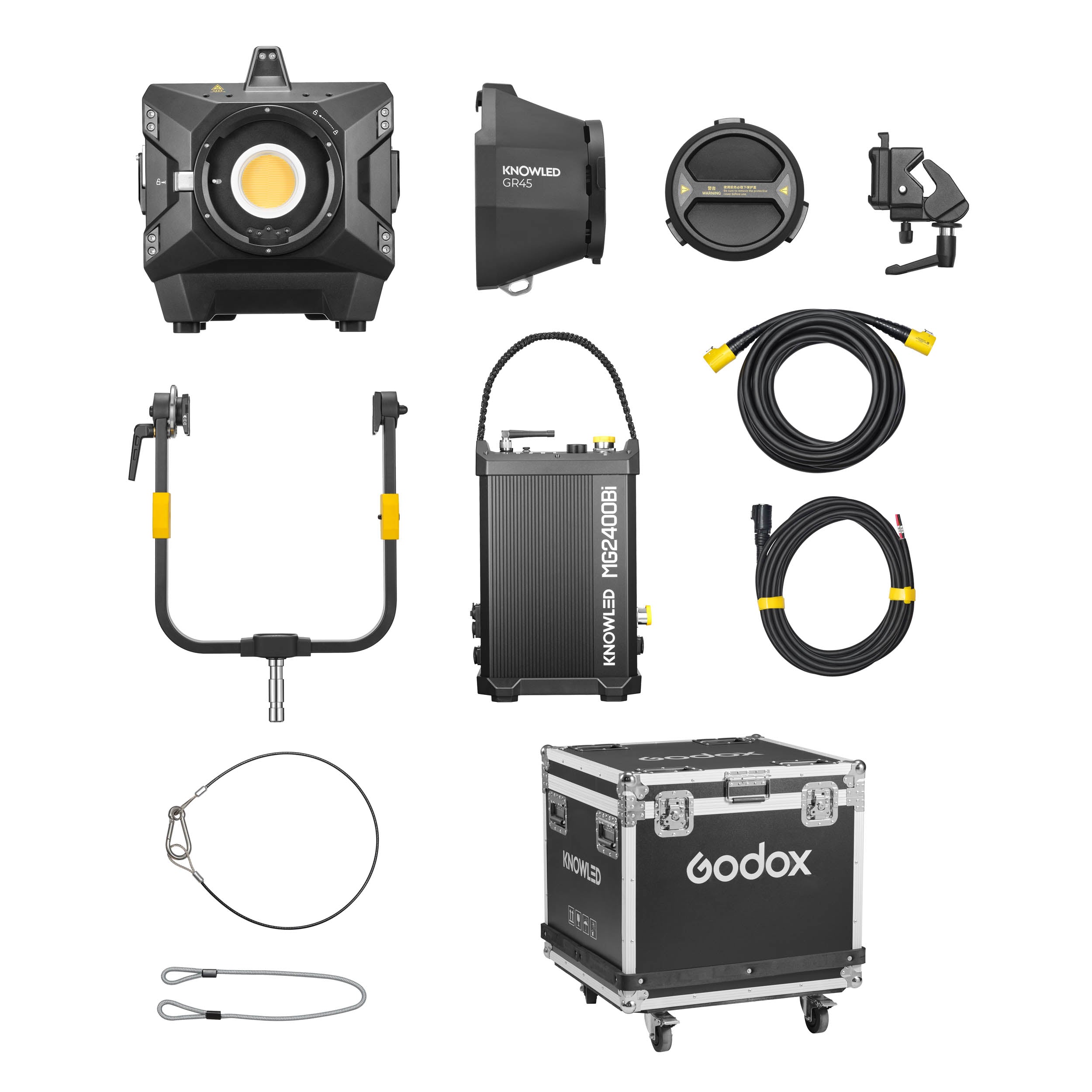 KNOWLED MG2400Bi K2 Bi-Color COB LED Studio Light Kit with Flight Case - Perfect for Cine Broadcasting, Photography, and Video Production