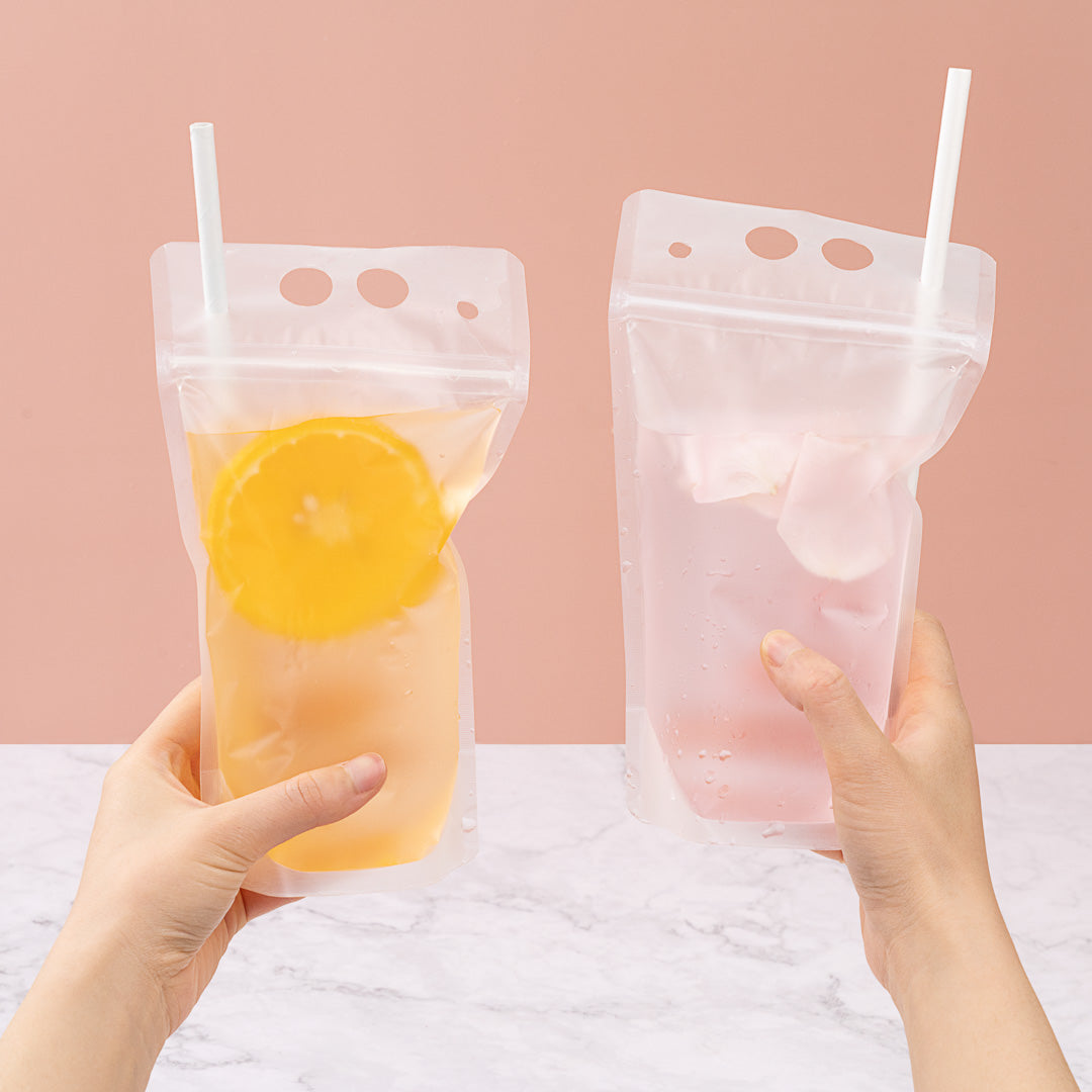 Bag Tek 17 oz Clear Plastic Drink Pouch with Single Zipper - 5 x 9 x 1.5 Inches - Pack of 100 - Ideal for Juice, Smoothies, and On-the-Go Beverages