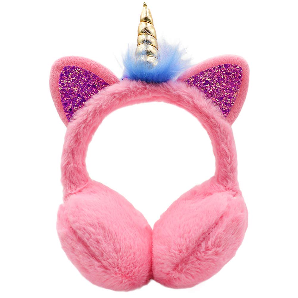 ZTL Unicorn Earmuffs for Girls, Kids & Women - Soft Plush Ear Warmers for Winter - Cute Animal Ear Protection for Cold Weather, School, Outdoor Activities & Fashion Accessories