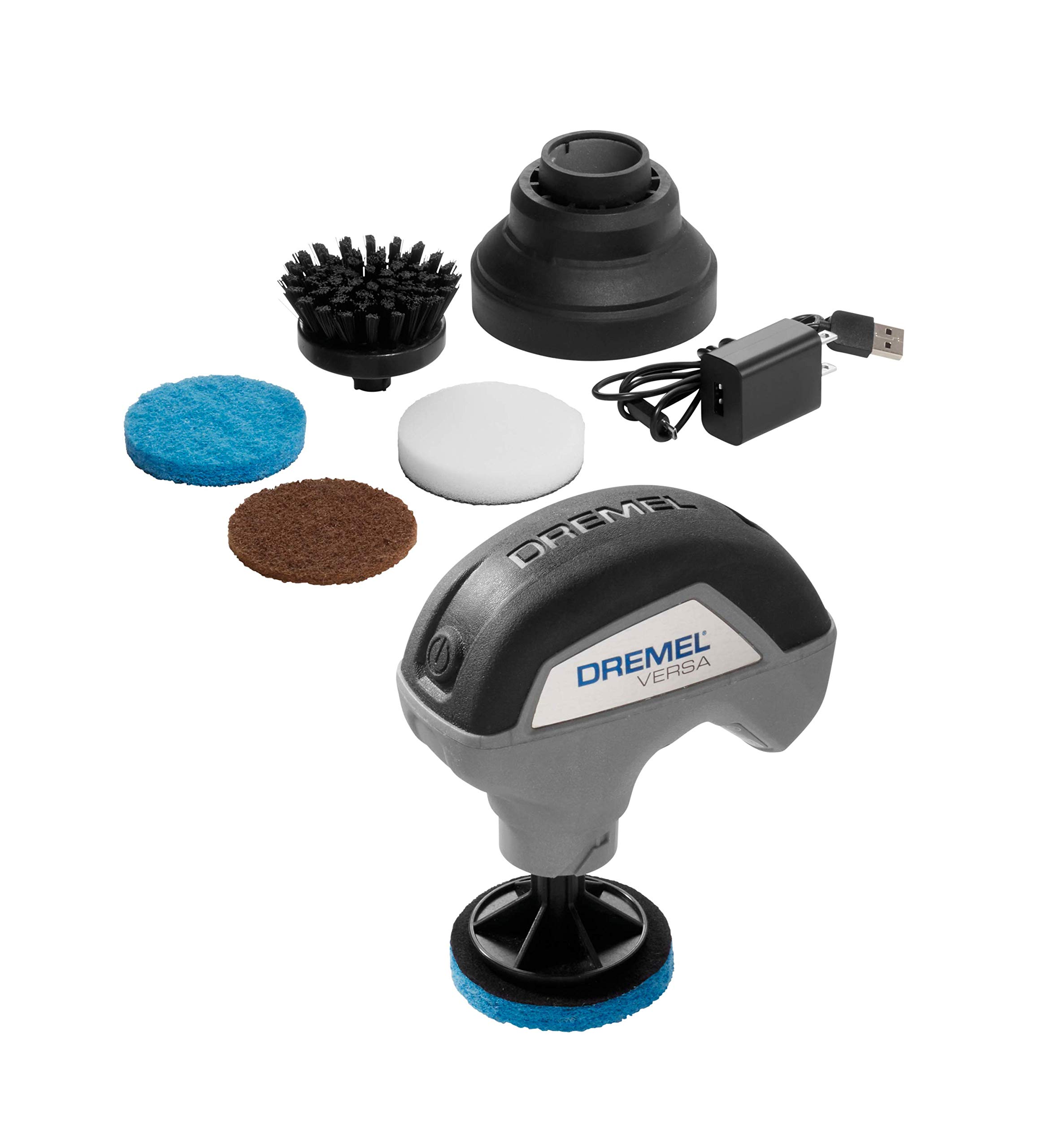 Dremel Versa Power Scrubber Cleaning Tool - Multi-Surface Scrub Brush for Grout, Tile, Bathtub, Shower, Kitchen, Sink & Grill - Electric Cleaner for Bathroom, Stove, Pans & Auto Detailing - PC10-02 - Perfect for Deep Cleaning Tough Stains in Home & Outdoor Spaces